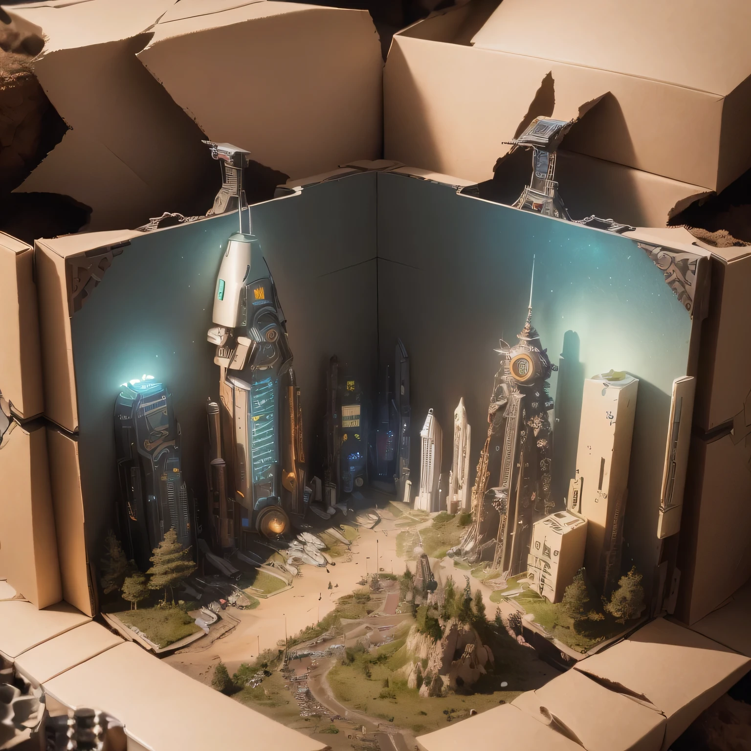 3598年Mars realistic model, (split ends, original photo, best quality, masterpiece:1.4),Steampunk Cyberpunk 6820 City,(CyberpunkMars light:1.3), Mars (related to land),(in a small nature box:1.3),Isometric, small nature, landscape on foundation,landscape,