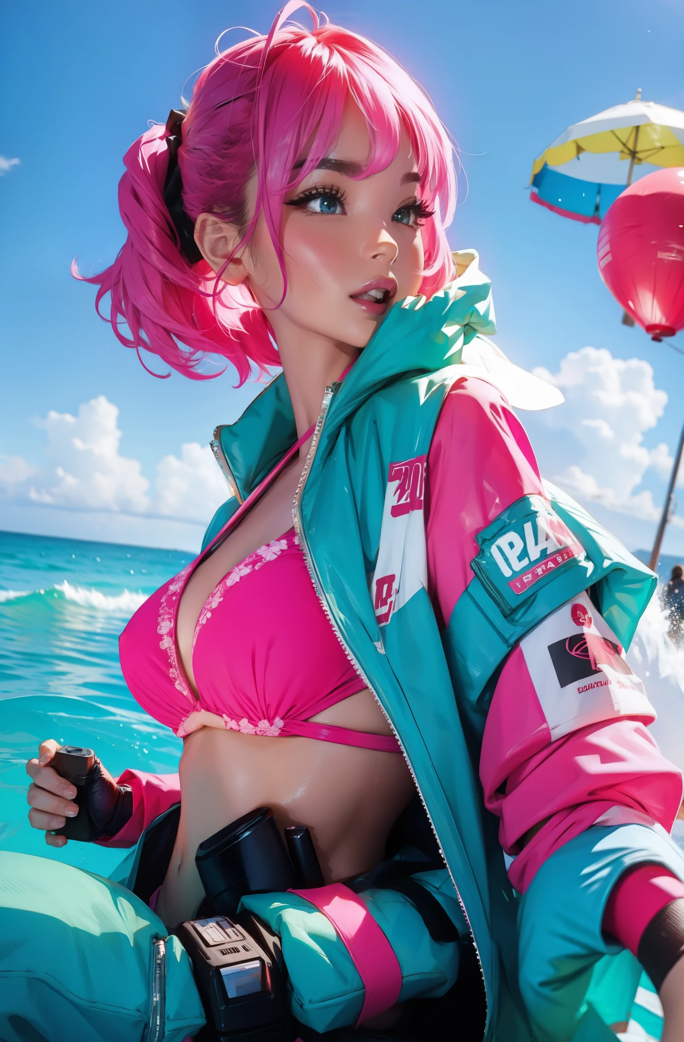 sexy pink bikini