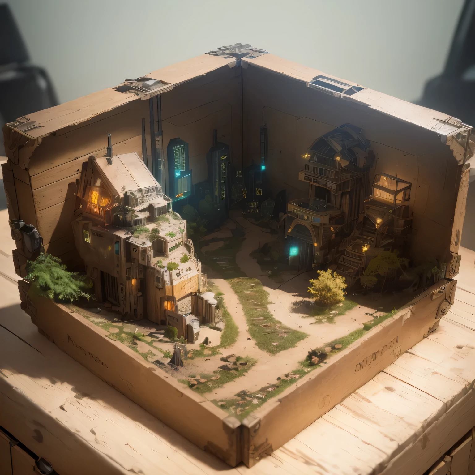 3598年Mars realistic model, (split ends, original photo, best quality, masterpiece:1.4),Steampunk Cyberpunk 6820 City,(CyberpunkMars light:1.3), Mars (related to land),(in a small nature box:1.3),Isometric, small nature, landscape on foundation,landscape,