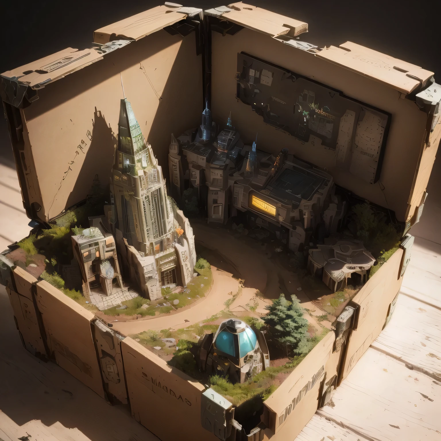 3598年Mars realistic model, (split ends, original photo, best quality, masterpiece:1.4),Steampunk Cyberpunk 6820 City,(CyberpunkMars light:1.3), Mars (related to land),(in a small nature box:1.3),Isometric, small nature, landscape on foundation,landscape,