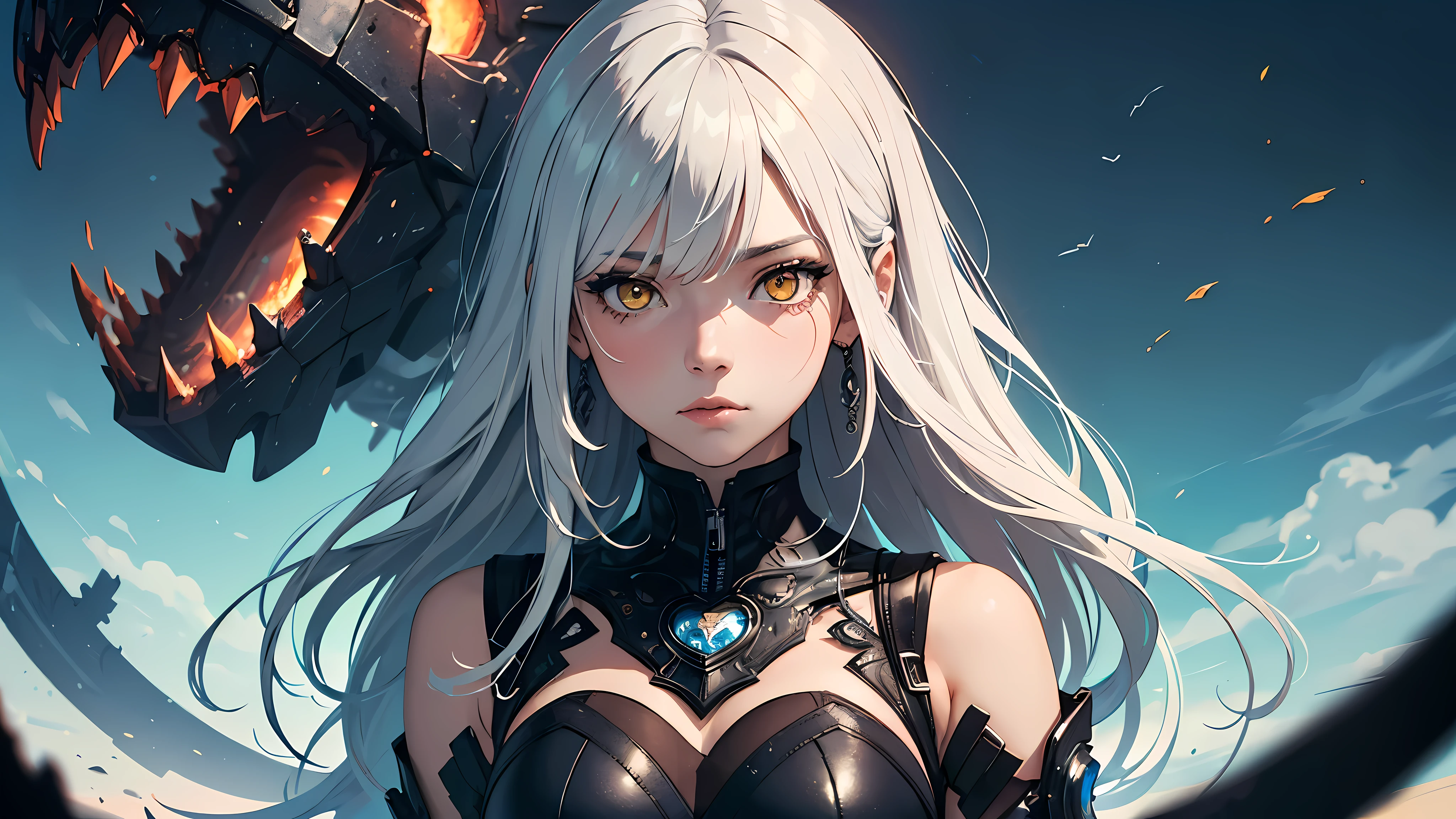 ((1girl)), style of Tsutomu Nihei, (incredibly absurdres, (high resolution:1.18), intricate detail, (masterpiece:1.1), (highest quality:1.1), absurdres), (1girl, portrait, white hair, yellow eyes, long hair, detailed eyes),