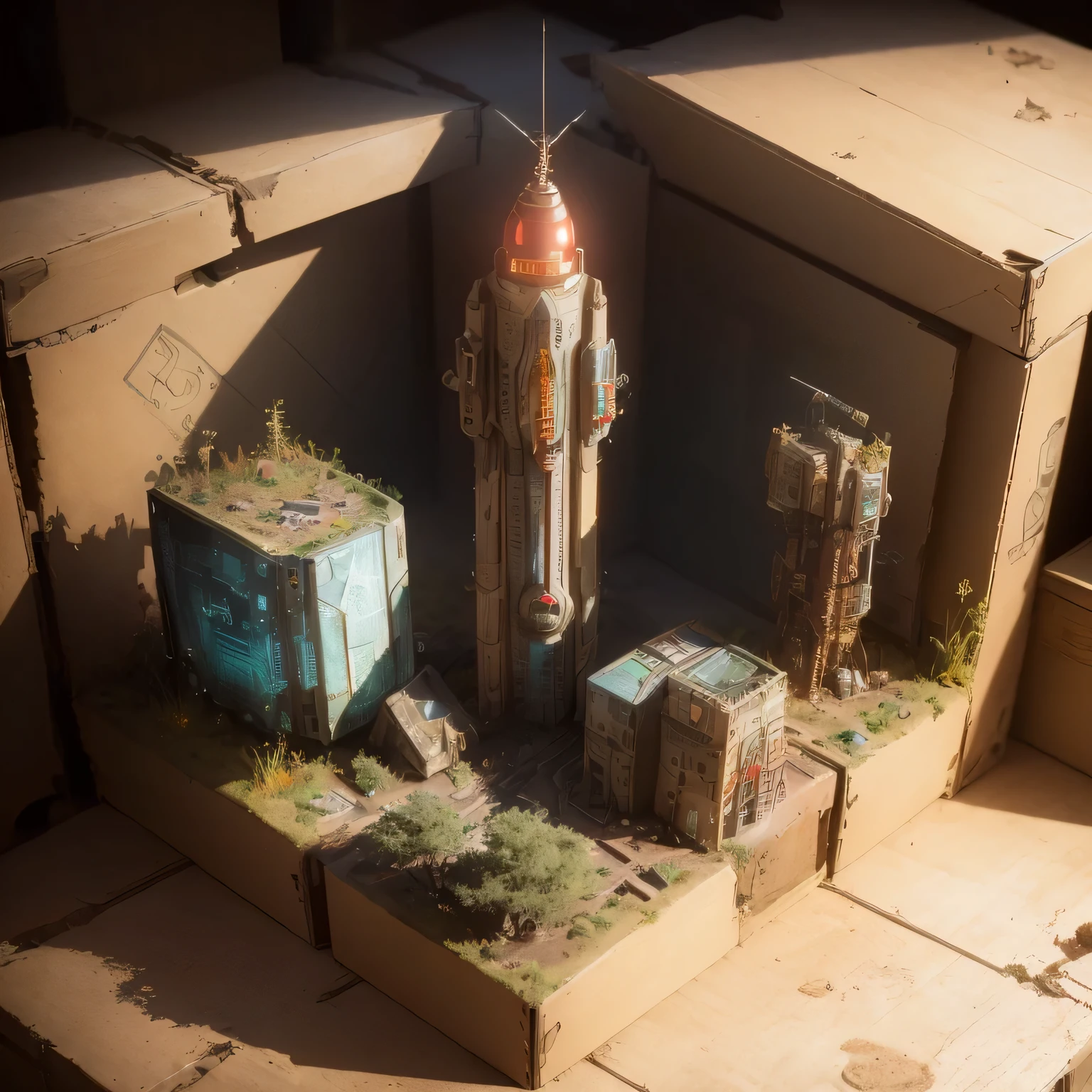 3598年Mars realistic model, (split ends, original photo, best quality, masterpiece:1.4),Steampunk Cyberpunk 6820 City,(CyberpunkMars light:1.3), Mars (related to land),(in a small nature box:1.3),Isometric, small nature, landscape on foundation,landscape,