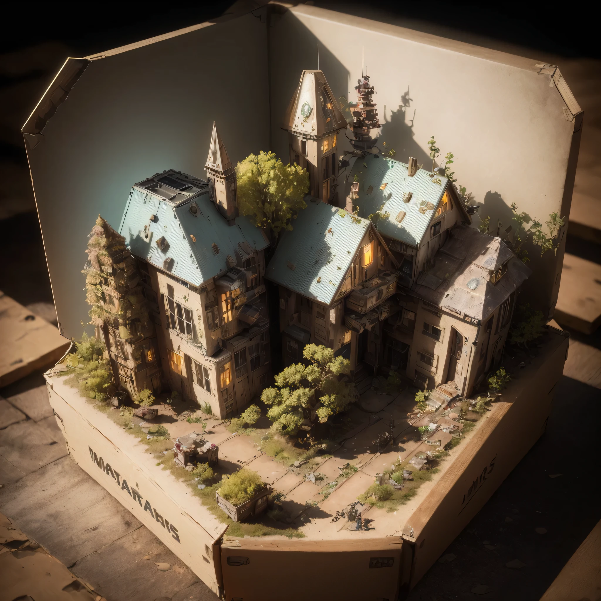 3598年Mars realistic model, (split ends, original photo, best quality, masterpiece:1.4),Steampunk Cyberpunk 6820 City,(CyberpunkMars light:1.3), Mars (related to land),(in a small nature box:1.3),Isometric, small nature, landscape on foundation,landscape,
