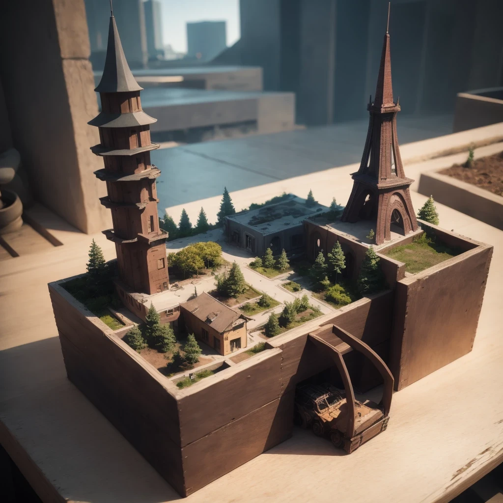 3598年Mars realistic model, (split ends, original photo, best quality, masterpiece:1.4),Steampunk Cyberpunk 6820 City,(CyberpunkMars light:1.3), Mars (related to land),(in a small nature box:1.3),Isometric, small nature, landscape on foundation,landscape,