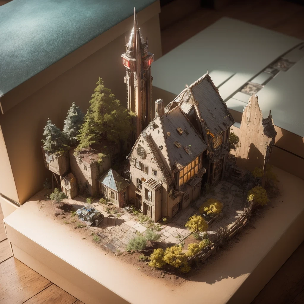 3598年Mars realistic model, (split ends, original photo, best quality, masterpiece:1.4),Steampunk Cyberpunk 6820 City,(CyberpunkMars light:1.3), Mars (related to land),(in a small nature box:1.3),Isometric, small nature, landscape on foundation,landscape,
