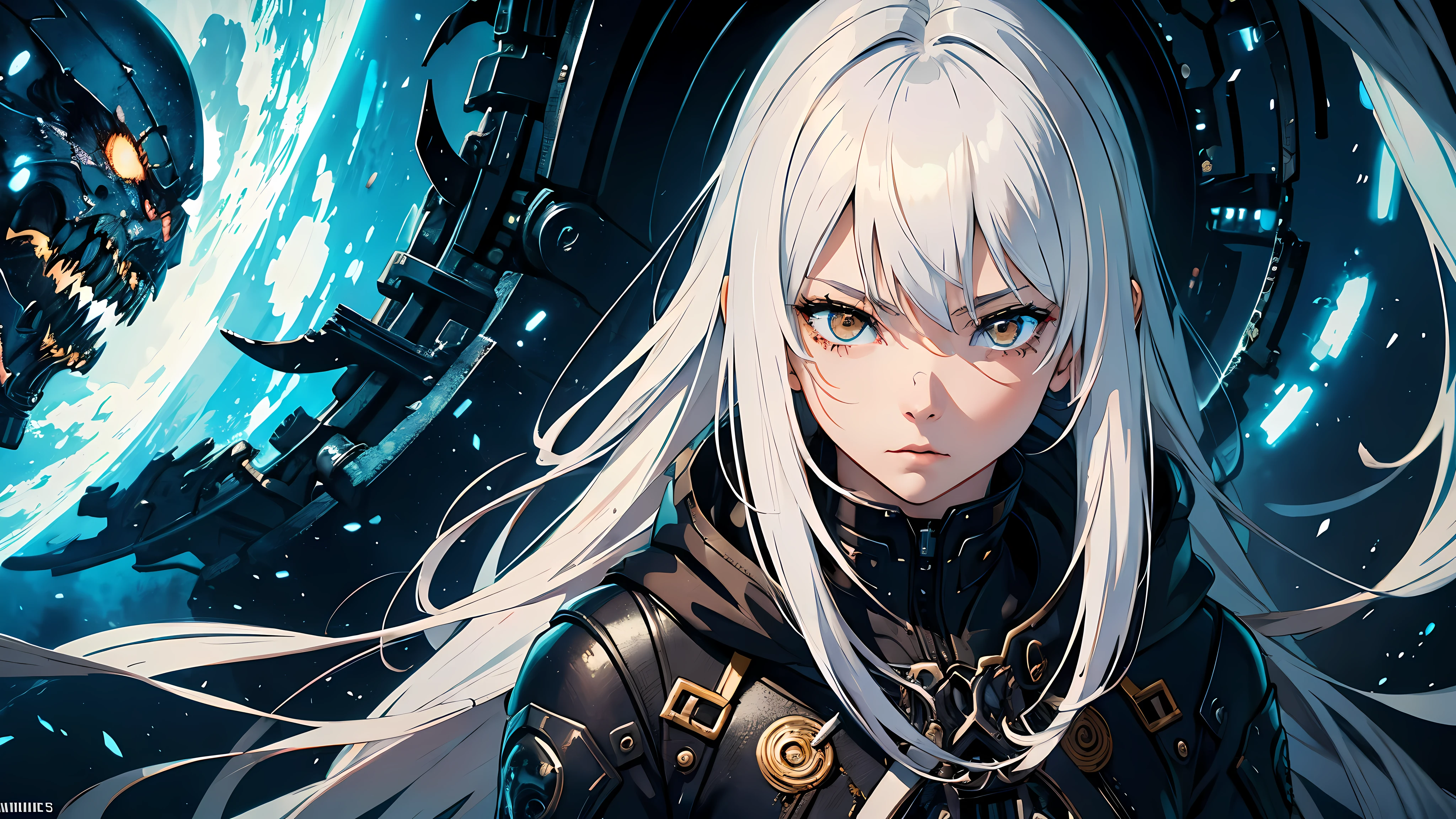 ((1girl)), style of Tsutomu Nihei, (incredibly absurdres, (high resolution:1.18), intricate detail, (masterpiece:1.1), (highest quality:1.1), absurdres), (1girl, portrait, white hair, gold eyes, long hair, detailed eyes),