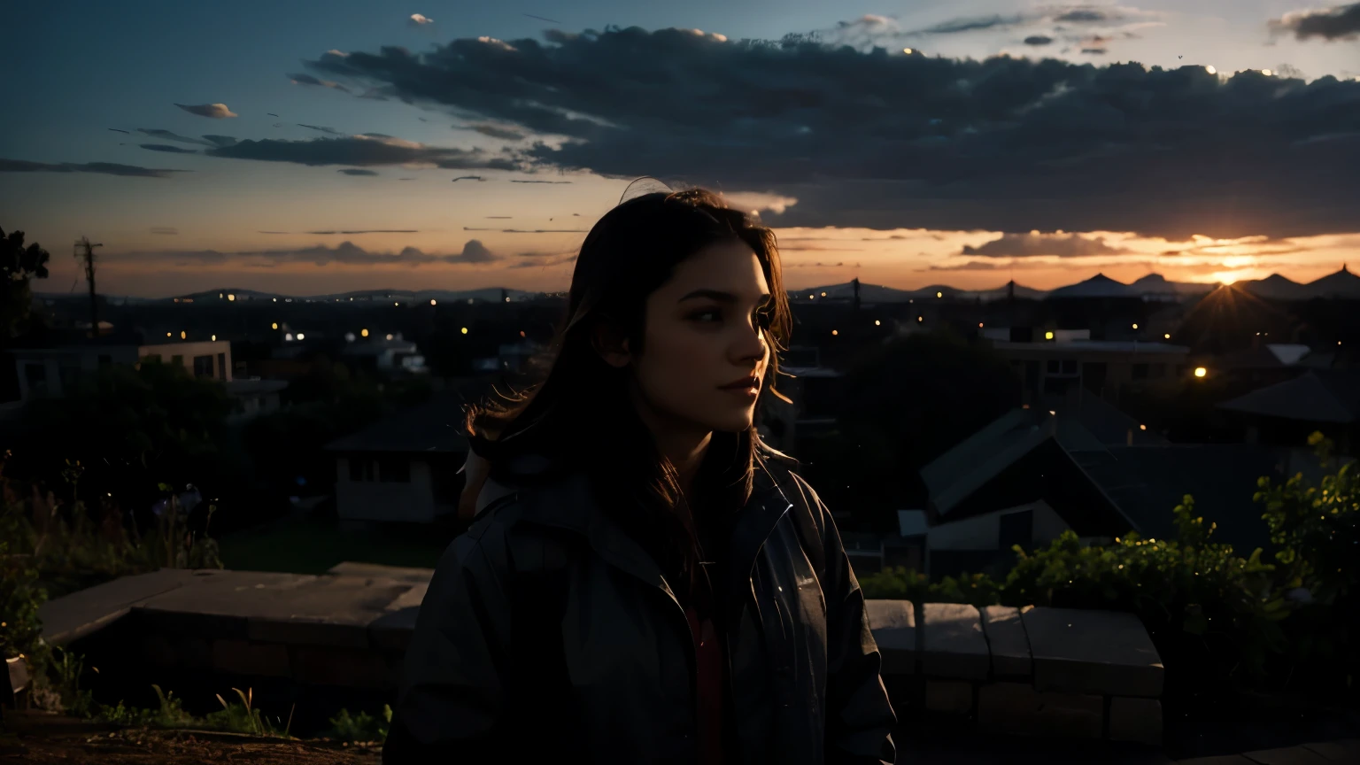Twilight with a mix of daylight and nightfall