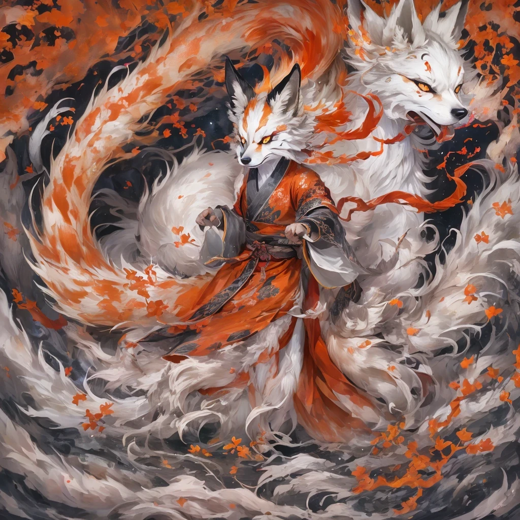 Nine-tailed fox 32k,red and white仙魔界, Chance encounter with Liu Hanshu, He saw his old self in him, Decided to accept him as a disciple, teach him how to protect himself, But because of the hidden star map, Phoenix and the Liu family、Jade Sword Sect builds relationships, Beginning with the death of Liu Hanshu, Qin Yu embarked on the road of confrontation with powerful enemies, work hard, make yourself stronger, Stick to your core path of justice, (nine-tailed fox)eyes full of anger,red and whitenine-tailed fox握緊了拳頭,dash forward,Give the opponent a fatal blow,full body lesbian,Full body nine-tailed fox male mage 32k(傑作canyon超HD)Phoenix(canyon)climb the streets, explosion scene(nine-tailed fox), (dragon), nine-tailed fox憤怒的戰鬥姿態, looking at the ground, batik linen headscarf, 中國red and white圖案長袖服裝, canyonred and whitenine-tailed fox(abstract acrylic splash:1.2)red and white(realistically:1.4),black hair,flour fluttering,rainbow background, high resolution, detail, RAW photos, Sharp Re, Nikon D850 film photo by Jefferies Lee 4 Kodak Portra 400 camera F1.6 guns, colorful, Ultra-realistic and vivid textures, dramatic lighting, Unreal Engine Art Station Trend, Sinest 800,red and white飄逸的霧氣,(((叢林canyon)))The injured line up in the street(OK)climb the streets,Movie Master Instant Image Quality(masterpiece,HD,Ultra high quality,32k) (linen batik scarf), fighting stance, looking at the ground, Linen bandana, 中國nine-tailed fox圖案長袖服裝, 早上的nine-tailed fox(Abstract gouache splash:1.2), dark clouds lightning background,sprinkling