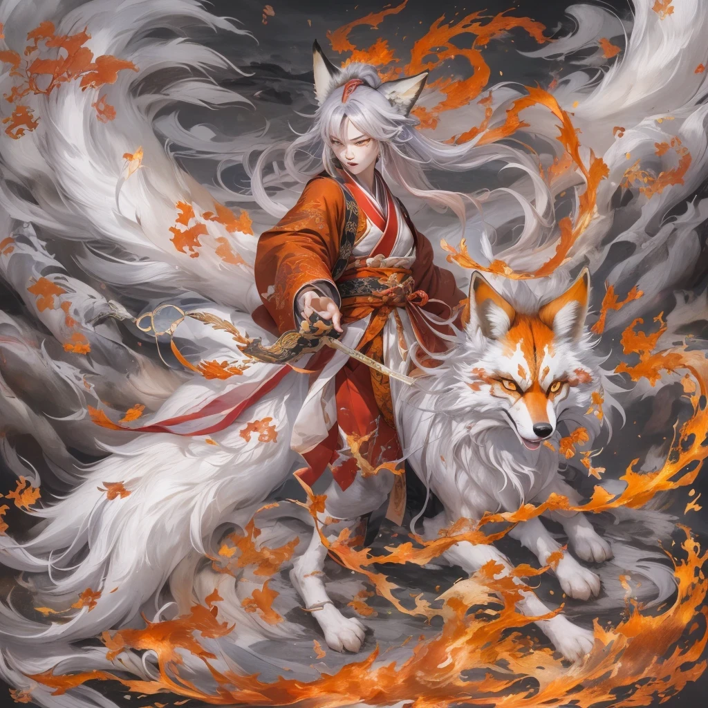 Nine-tailed fox 32k,red and white仙魔界, Chance encounter with Liu Hanshu, He saw his old self in him, Decided to accept him as a disciple, teach him how to protect himself, But because of the hidden star map, Phoenix and the Liu family、Jade Sword Sect builds relationships, Beginning with the death of Liu Hanshu, Qin Yu embarked on the road of confrontation with powerful enemies, work hard, make yourself stronger, Stick to your core path of justice, (nine-tailed fox)eyes full of anger,red and whitenine-tailed fox握緊了拳頭,dash forward,Give the opponent a fatal blow,full body lesbian,Full body nine-tailed fox male mage 32k(傑作canyon超HD)Phoenix(canyon)climb the streets, explosion scene(nine-tailed fox), (dragon), nine-tailed fox憤怒的戰鬥姿態, looking at the ground, batik linen headscarf, 中國red and white圖案長袖服裝, canyonred and whitenine-tailed fox(abstract acrylic splash:1.2)red and white(realistically:1.4),black hair,flour fluttering,rainbow background, high resolution, detail, RAW photos, Sharp Re, Nikon D850 film photo by Jefferies Lee 4 Kodak Portra 400 camera F1.6 guns, colorful, Ultra-realistic and vivid textures, dramatic lighting, Unreal Engine Art Station Trend, Sinest 800,red and white飄逸的霧氣,(((叢林canyon)))The injured line up in the street(OK)climb the streets,Movie Master Instant Image Quality(masterpiece,HD,Ultra high quality,32k) (linen batik scarf), fighting stance, looking at the ground, Linen bandana, 中國nine-tailed fox圖案長袖服裝, 早上的nine-tailed fox(Abstract gouache splash:1.2), dark clouds lightning background,sprinkling