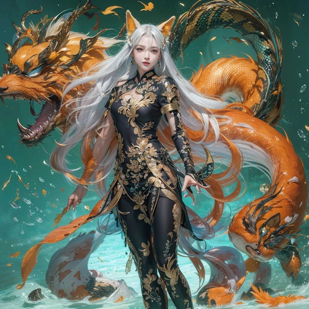 Feitian Nine Tails Light Blue Celestial Master Flame Hairy Fox Star,novel,Torch Night Black Gold Orange Snake Print Silk Trousers,Rouge Diamond Tulle Sheer Lizard Print,Fat girl flying in space in the snow 1:900 miniatures,Front view,pure transparency,put on boxing gloves,Wear gold-framed reflective sunglasses,Panoramic super wide angle,very happy,Authentic and delicate texture,Strong visual impact,Super detailed,dream girl,delicate face型,beautiful eyes,Hair floating in the air, Cherry style,Zhou Xiaotong,crystal clear,Good sense of perspective,Light and shadow effects,16K smooth,surface reflected light,flowing black hair,Water Goddess 32K,complicated,grace,Very detailed,magnificent,digital photography,Autumn Cowboy Shooting,Surrealism,broken ruby,defeat magic,Water magic entanglement,(masterpiece,movie lighting,beautiful eyes:1.2),high dynamic range,void 5 energy storm,(china 1 girl,black eyes:1.5),rouge skin,glowing skin,(sit on stone:1.5),delicate face,black hair,Put on gorgeous golden armor,take off shoulders,,short skirt,beautiful golden armor,it'It's raining,beautiful big breasts,looking at the audience,Turn your back to the camera,masterpiece,side,side portrait close-up