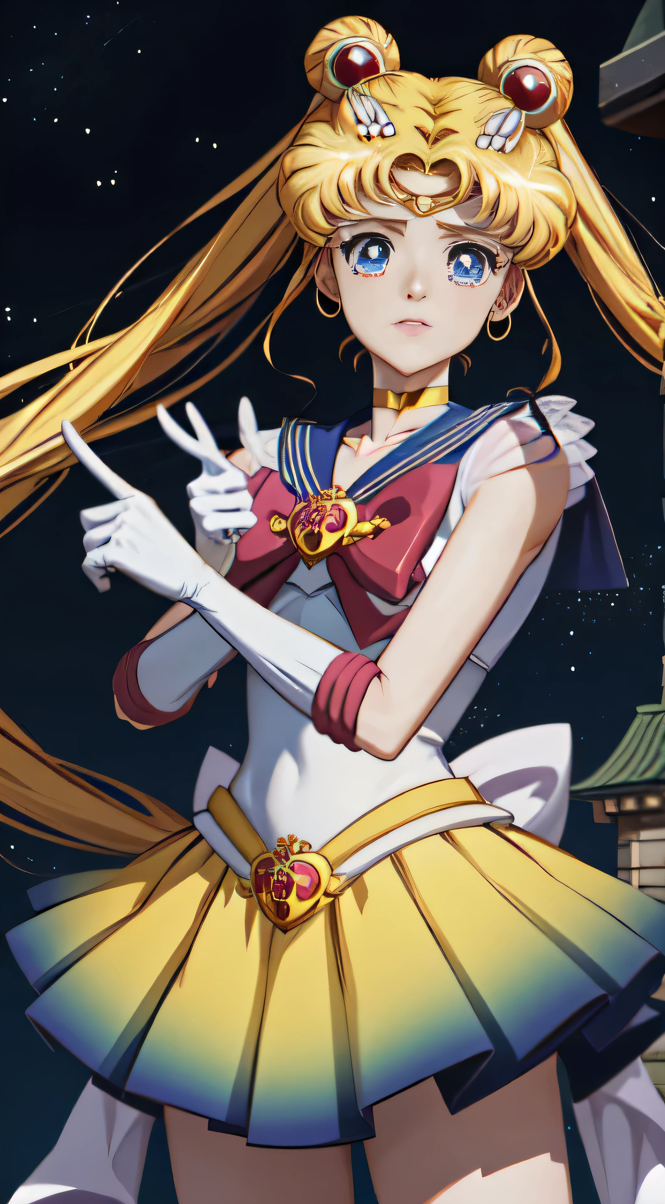 An ultra-detailed masterpiece in the best quality, this 8K artwork brings to life the iconic Sailor Moon with her long blonde hair styled in a double ponytail. Embodying the essence of Sailor Moon aesthetics, this dream core creation captures every intricate detail with utmost precision. The vibrant colors and impeccable resolution of the 4K image immerse the viewer in a world of magical transformation and heroic battles against evil.