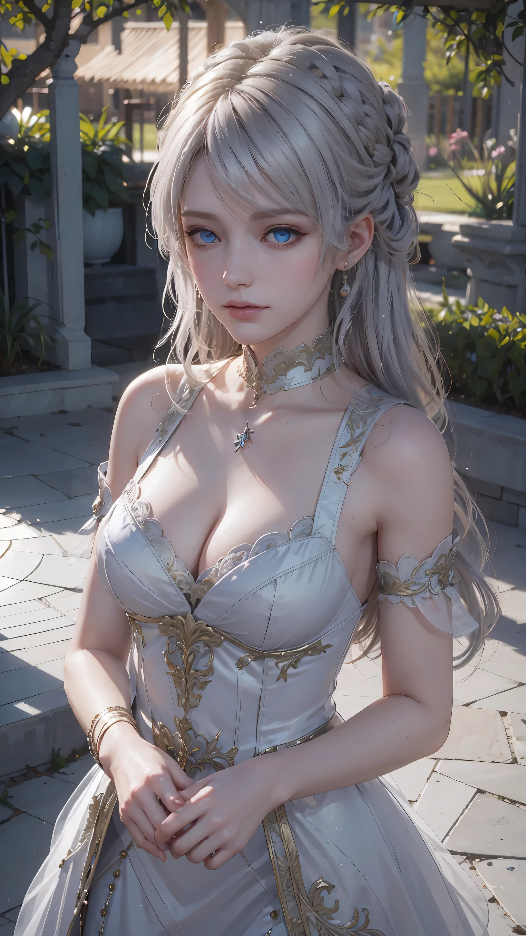 The tooltip for a given topic is as follows: "Girl with a European face, Aryan face, Silvery-purple hair, pale purple blue hair, Bright blue eyes, hair tied and falling over the right shoulder. she has a (Best Quality, 4k, 8K, hight resolution, Masterpiece:1.2) Ultra-detailed features, including realistic, Photorealistic eyes and face. The image shows a medium (Insert Material) that resembles an illustration, oil painting, or 3D rendering. Girl in garden with bright flowers and sharp focus, soft studio lighting. The overall atmosphere is calm and serene, with a touch of unearthly beauty. The color scheme is dominated by shades of black, Creating a dreamy and surreal aesthetic."