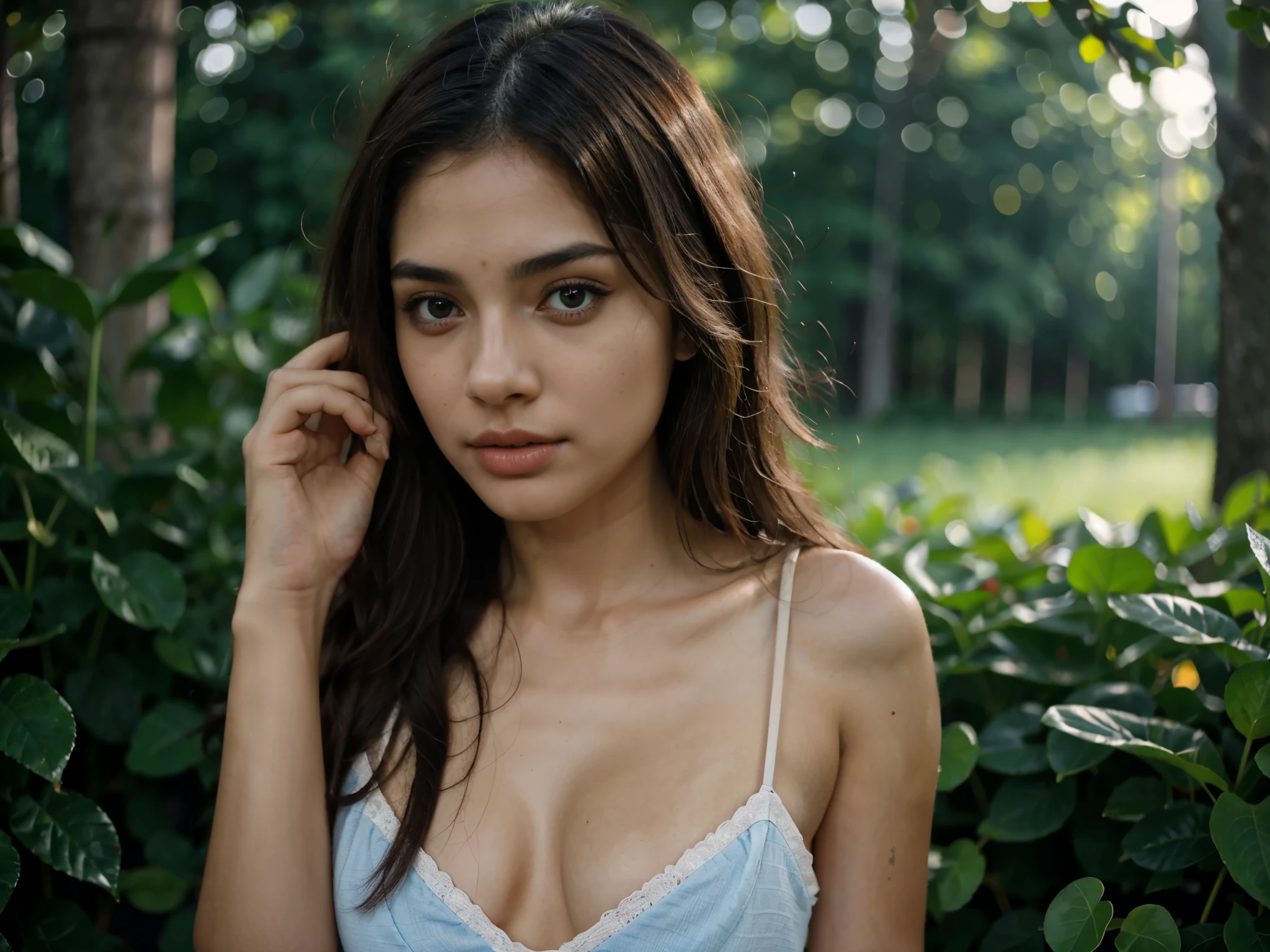 green think forest,blue lagoon, Pink color clitoris , cunt, vagina close up shot ,Legs spread full body pose, perfect figure , Natural beauty, detailed finger nails, beautiful collor bone,clear face ,Beautiful Indian girl, 18 year old , beautiful detailed wavy hair , beautiful perfect face, beautiful light brown eyes, brown skin, smooth skin, perfect face complexion, wavy hair, beautiful natural lips, dark scenes, ,emo girl, full frontol pose, bold pose, full frontal pose , perfect hand details , detailed fingers, hot college girl ,