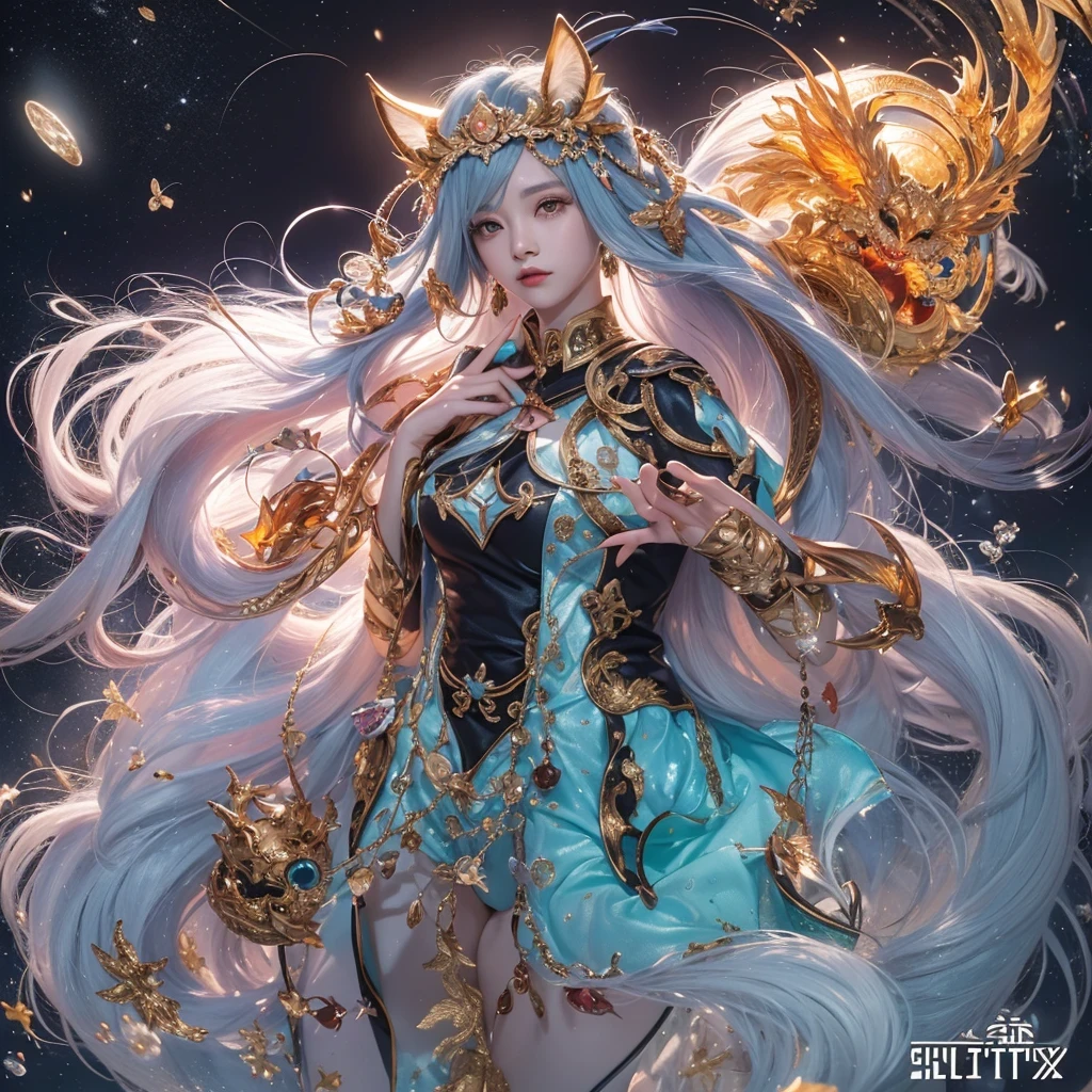 deer角飞天九尾浅蓝天师火焰毛deer星,novel,Torch Night Black Gold Orange Snake Print Silk Trousers,Rouge Diamond Tulle Sheer Lizard Print,Fat girl flying in space in the snow 1:900 miniatures,Front view,pure transparency,put on boxing gloves,佩戴金框反Light太阳镜,Panoramic super wide angle,very happy,Authentic and delicate texture,Strong visual impact,super detailed,dream girl,delicate face型,beautiful eyes,Hair floating in the air, cherry style,Zhou Xiaotong,crystal clear,Good sense of perspective,Light影效果,16KLight滑,surface reflected Light,flowing black hair,Water Goddess 32K,complicated,grace,Very detailed,Gorgeous,digital photography,Autumn Cowboy Shooting,Surrealism,broken ruby,defeat magic,Water magic entanglement,(masterpiece,Light,beautiful eyes:1.2),high dynamic range,void 5 energy storm,(china 1 girl,black eyes:1.5),rouge skin,发Light的皮肤,(sit on stone:1.5),delicate face,black hair,穿上Gorgeous金色铠甲,take off shoulders,deer,short skirt,beautiful golden armor,it'it'It's raining,beautiful,Don't look at the audience,Turn your back to the camera,masterpiece,side,side portrait close-up