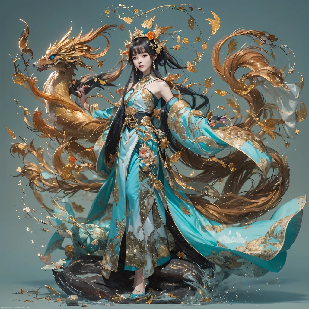 Feitian Nine Tails Light Blue Celestial Master Flame Hairy Fox Star,novel,Torch Night Black Gold Orange Snake Print Silk Trousers,Rouge Diamond Tulle Sheer Lizard Print,Fat girl flying in space in the snow 1:900 miniatures,Front view,pure transparency,put on boxing gloves,Wear gold-framed reflective sunglasses,Panoramic super wide angle,very happy,Authentic and delicate texture,Strong visual impact,Super detailed,dream girl,delicate face型,beautiful eyes,Hair floating in the air, Cherry style,Zhou Xiaotong,crystal clear,Good sense of perspective,Light and shadow effects,16K smooth,surface reflected light,flowing black hair,Water Goddess 32K,complicated,grace,Very detailed,magnificent,digital photography,Autumn Cowboy Shooting,Surrealism,broken ruby,defeat magic,Water magic entanglement,(masterpiece,movie lighting,beautiful eyes:1.2),high dynamic range,void 5 energy storm,(china 1 girl,black eyes:1.5),rouge skin,glowing skin,(sit on stone:1.5),delicate face,black hair,Put on gorgeous golden armor,take off shoulders,,short skirt,beautiful golden armor,it'It's raining,beautiful big breasts,looking at the audience,Turn your back to the camera,masterpiece,side,side portrait close-up