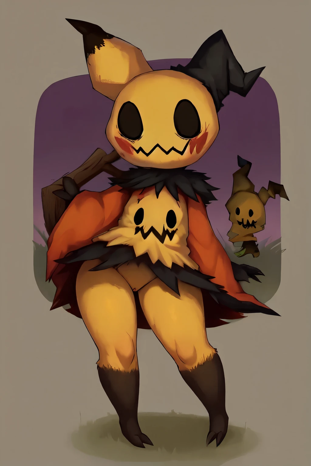 mimikyu, pose botando ovo 