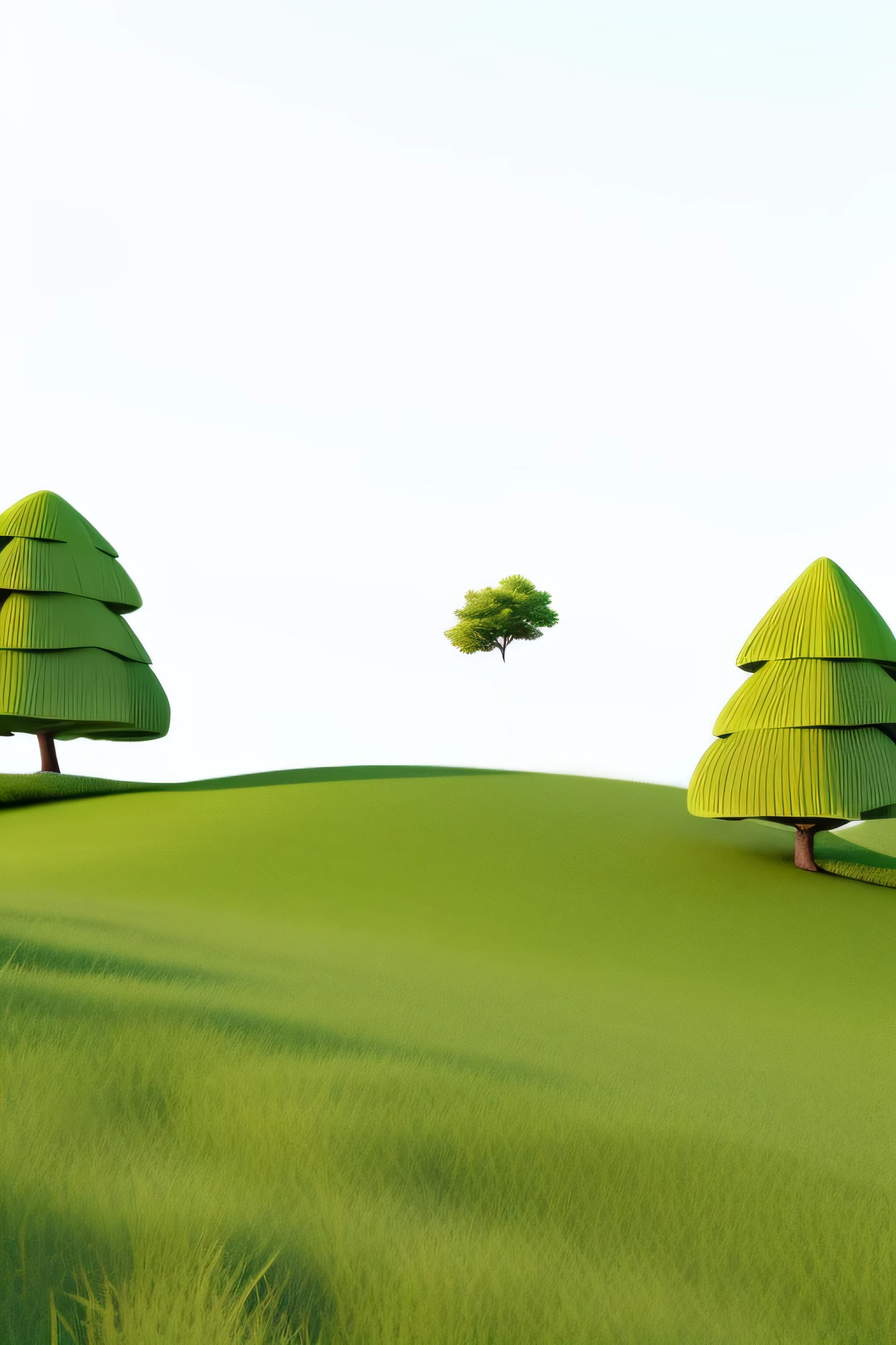 There are three trees in the grass, Stylize for 3D rendering, Stylized 3D rendering, 3D rendering stylization, 3 d stylize scene, stylized vegetation, 4D cinema rendering, Rendering in cinema4d, Lovely 3D rendering, 3D rendering style, animation style rendering