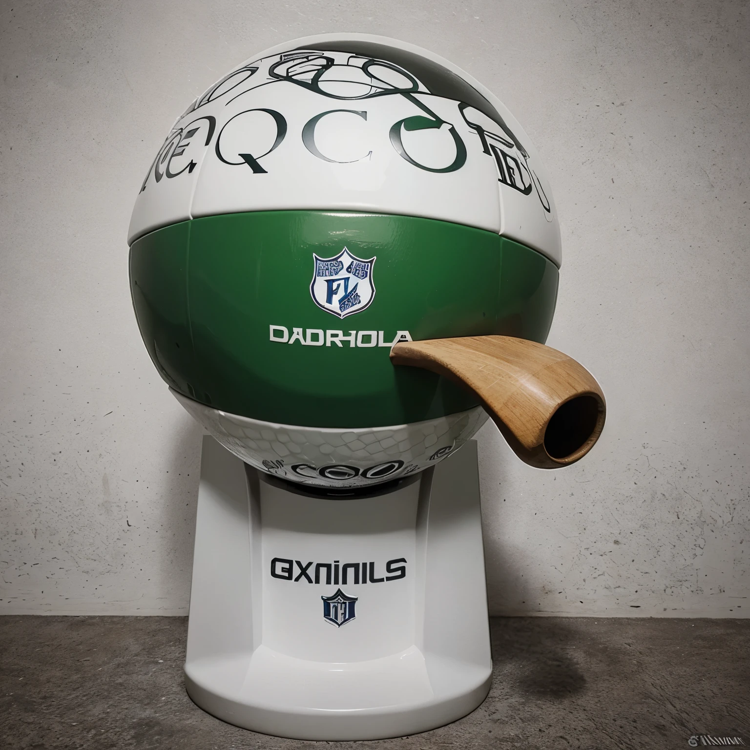 A logo with a football cup, uma bola de futebol e quadrinhos