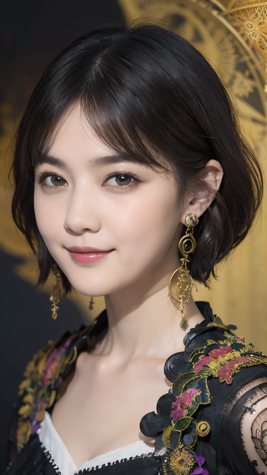 172
Shorthair, a 20 yo woman, gentle smile, abstract, (entangle:1.2), (background is fractal design:1.46)
