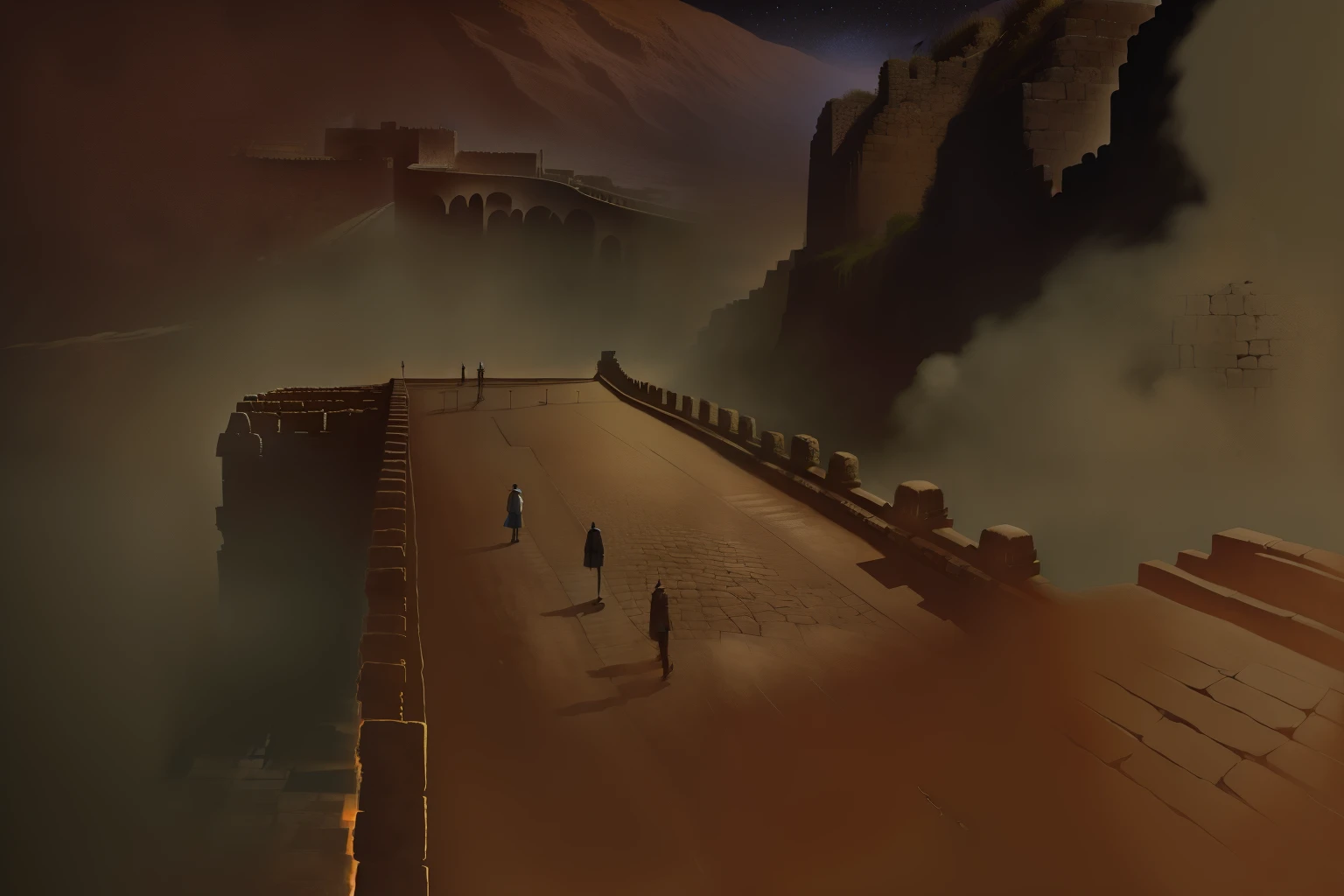 Standing on the ancient city wall
