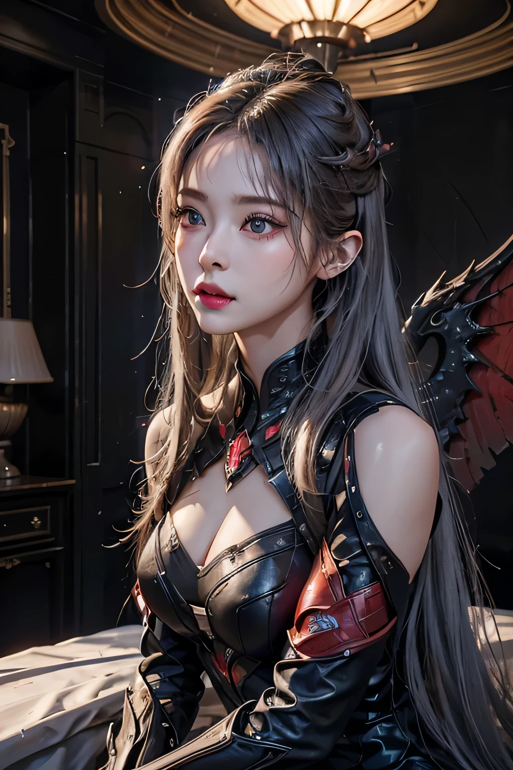 High-quality work,Realistic works,Super premium graphics,8K HD CG works,high quality graphics,High-definition and exquisite CG works,10x pixels,Ultra-fine details:1.1,Advanced technical details:1.1Realistic photo effects,Interior lighting effects:1.5,natural soft light:1.5. Light effect(Virtual light effects:1.8),ultra high resolution,shining dress,sliver long hair,silber hair,transparenthair,high detailed hair(Quality hair details:1.1)Clear eyes,Double eyelids look good,Sharp eye makeup, Create exquisite eyelash makeup, tthin eyebrows, Ultra-detailed eyes,a tall nose, lovely red lips, rosey cheeks, With delicate makeup on her face , pretty face, The face shape is perfectly proportioned,(Advanced facial details:1.1)i1 chinese girl, warframe, intricate pattern, heavy metal, energy line, heroic beauty head, glowing eyes, elegant, intense, blood red and black uniform, solo, modern, city, street, dark clouds, thunderstorm, heavy rain, dramatic lighting, (masterpiece:1.2), best quality, high resolution, beautiful details, extremely detailed, perfect lighting, 1 Chinese, warframe, Prime, rhinoceros prime, volt prime, saryn prime dynamic pose, Intricate pattern, heavy metal, energy line, faceless, glowing eyes, long silver hair, windblown hair, elegant, intense, blood red and black uniform, bloody wings, solo, desert, sunny, bright, claws, dramatic lighting, (masterpiece: 1.2), best quality, high resolution, beautiful details, extremely detailed, perfect lighting, stroke, full body photo
,Women's artwork,Dress full body video,Realism,Amazing Cleavage,My eyes are very bright today