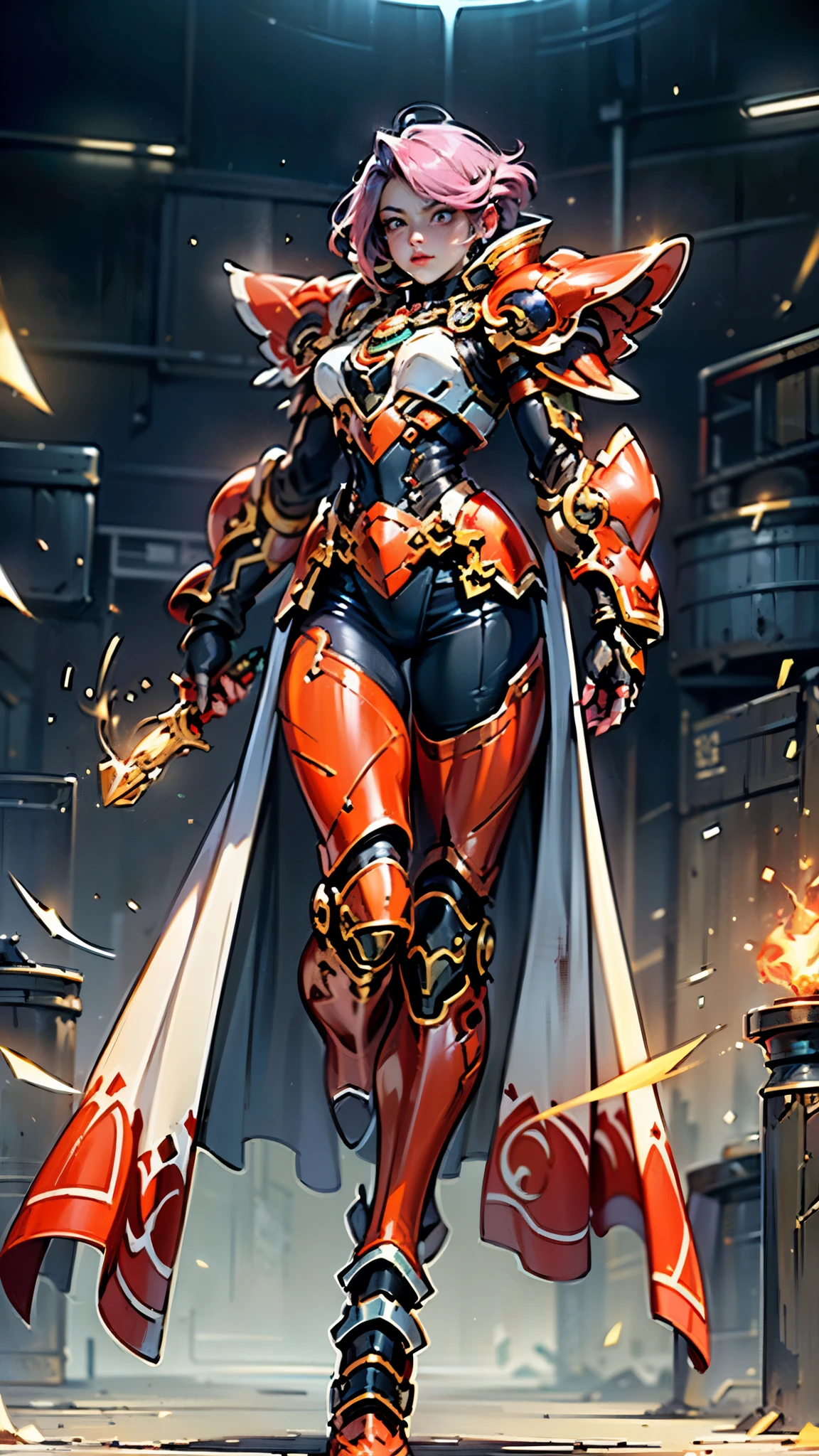 A woman adorned in fantasy-style full-body armor, a crown-concept fully enclosed helmet that unveils only her eyes, a composite layered chest plate, fully encompassing shoulder and hand guards, a lightweight waist armor, form-fitting shin guards, the overall design is heavy-duty yet flexible, ((the armor gleams with a golden glow, complemented by red and blue accents)), exhibiting a noble aura, she floats above a fantasy-surreal high-tech city, this character embodies a finely crafted fantasy-surreal style armored hero in anime style, exquisite and mature manga art style, (Queen bee mixed with Spider concept Armor, plasma, blood), ((Element, energy, elegant, goddess, femminine:1.5)), metallic, high definition, best quality, highres, ultra-detailed, ultra-fine painting, extremely delicate, professional, anatomically correct, symmetrical face, extremely detailed eyes and face, high quality eyes, creativity, RAW photo, UHD, 32k, Natural light, cinematic lighting, masterpiece-anatomy-perfect, masterpiece:1.5