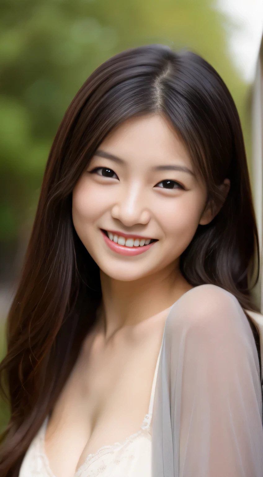 Japanese ),((beautiful girl)),cleavage,An expression that imagines something pleasant:1.2,(perfect body beauty:1.2),((perfect body)),(shy smile),beautiful teeth,