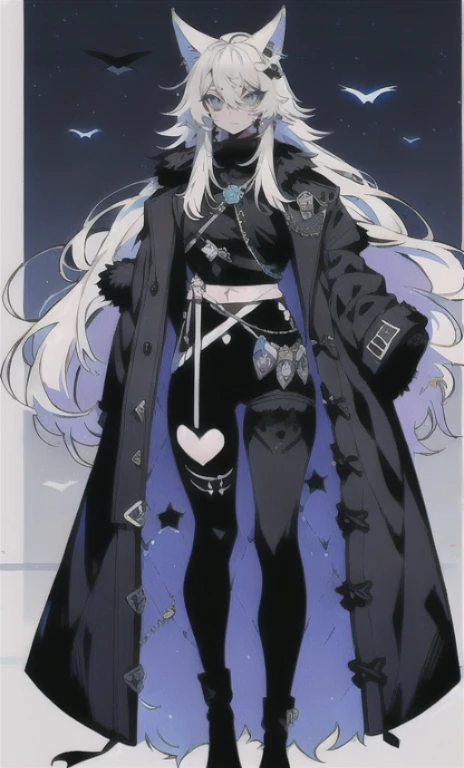 solo, 1boy,「white hair,cerulean blue」long hair,  {{nighthawk mask}},  There&#39;s a man wearing a costume, {fox tail,} {one wing of a crow} Farson!!!!, furry Farson, furry characters, furry anime, Farson, furry paws furry, Furry shots, there is nothing, very hairy, furry artist, upright, [[[Anthropomorphic Nue]]] virtual youtuber, full body