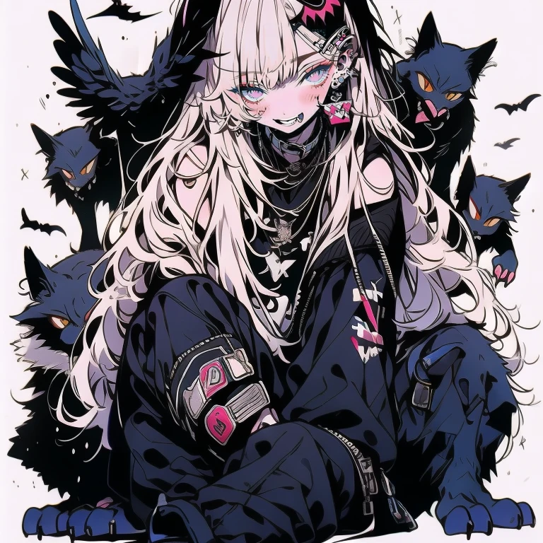 solo, 1boy,「white hair,cerulean blue」long hair,  {{nighthawk mask}},  There&#39;s a man wearing a costume, {fox tail,} {one wing of a crow} Farson!!!!, furry Farson, furry characters, furry anime, Farson, furry paws furry, Furry shots, there is nothing, very hairy, furry artist, upright, [[[Anthropomorphic Nue]]] virtual youtuber, full body