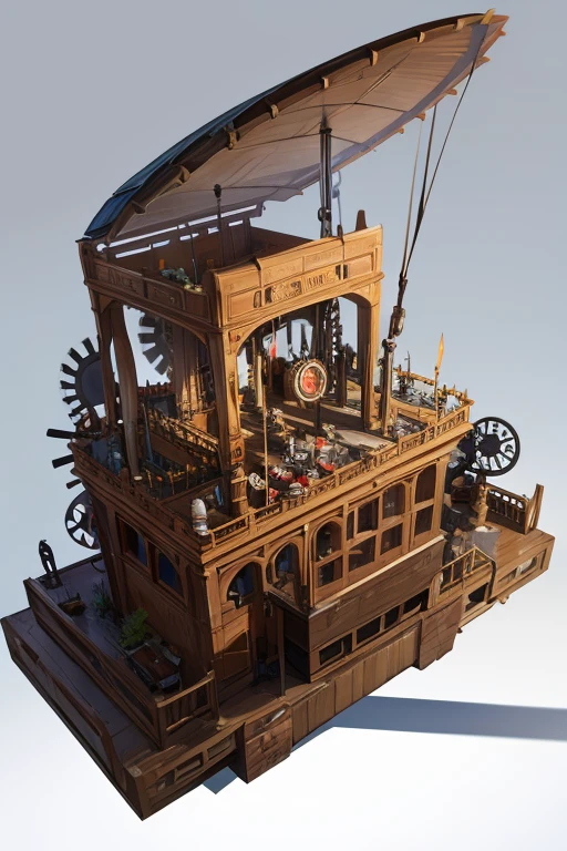 Mechanical Puppet, complex mechanism, gears, wires, pipes, joints