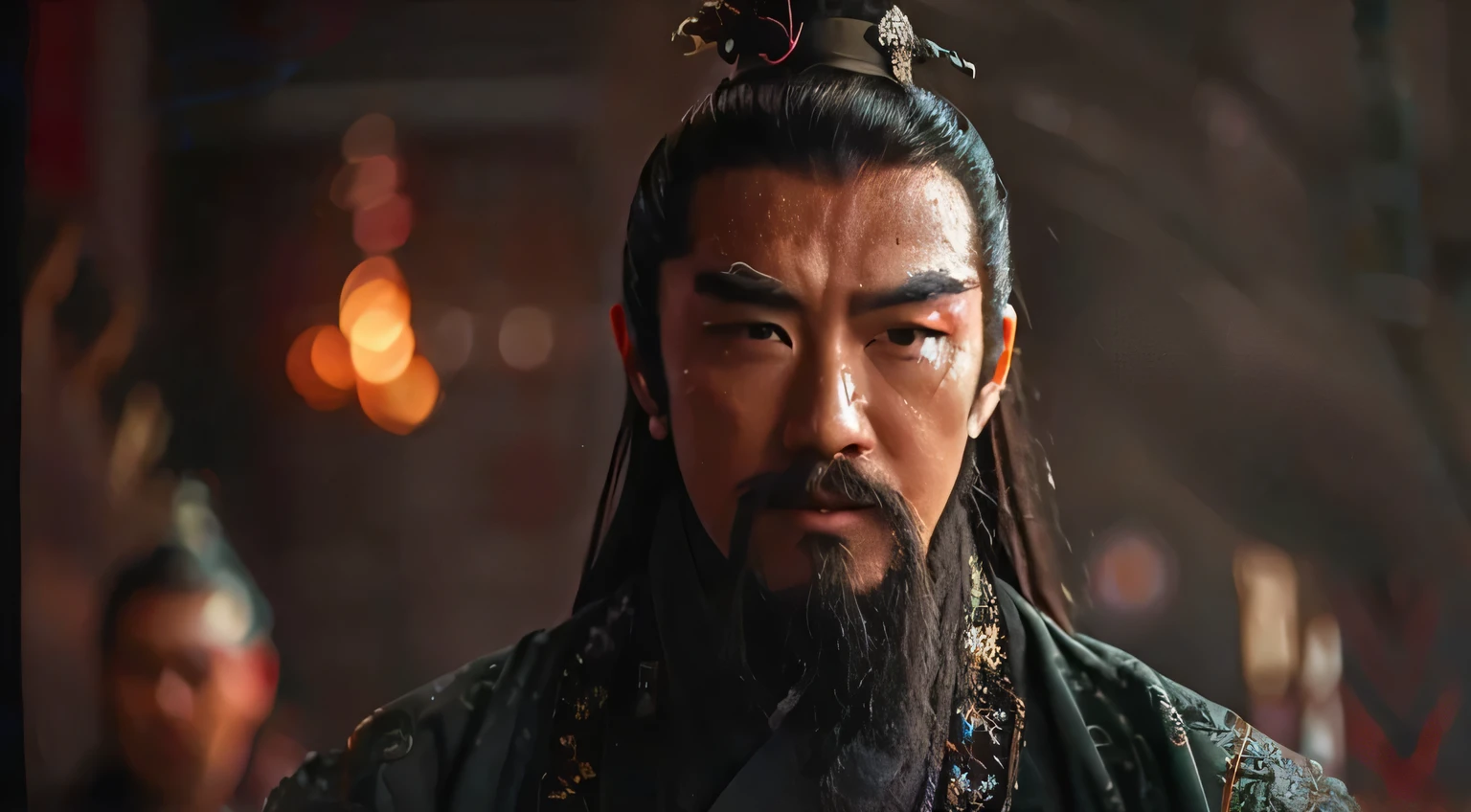 One has a long beard、The man with the crown, from three kingdoms, chinese three kingdoms, Guan yu, inspired by Wu Daozi, xianxia hero, Inspired by Li Gonglin, bo feng, feng shu, Inspired by Li Kan, three kingdoms, tian zi, bian lian, song nan li, Inspired by Gu An, dragon