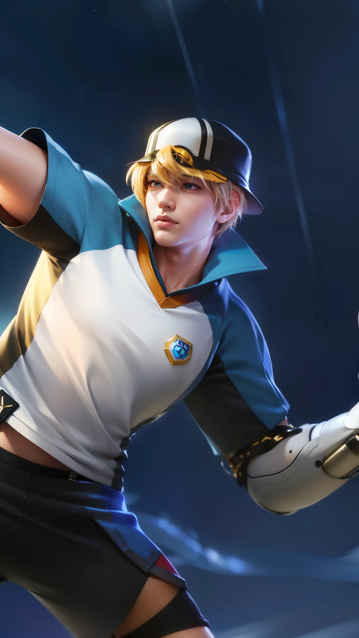 masculine male, masterpiece, ((perfect eyes)) best quality, (semirealism:1.9), beautiful lighting, (extremely detailed CG unity 4k fhd wallpaper), High Detail, Sharp focus, dramatic outdoors, there is a man that is playing tennis in the rain, ezreal (league of legends, heise jinyao, kda, tane skin, splash art, ashe, fanart, artgerm jsc, range murata and artgerm, riven, mobile legends, sakimichan, inspired by Li Shida, official splash art