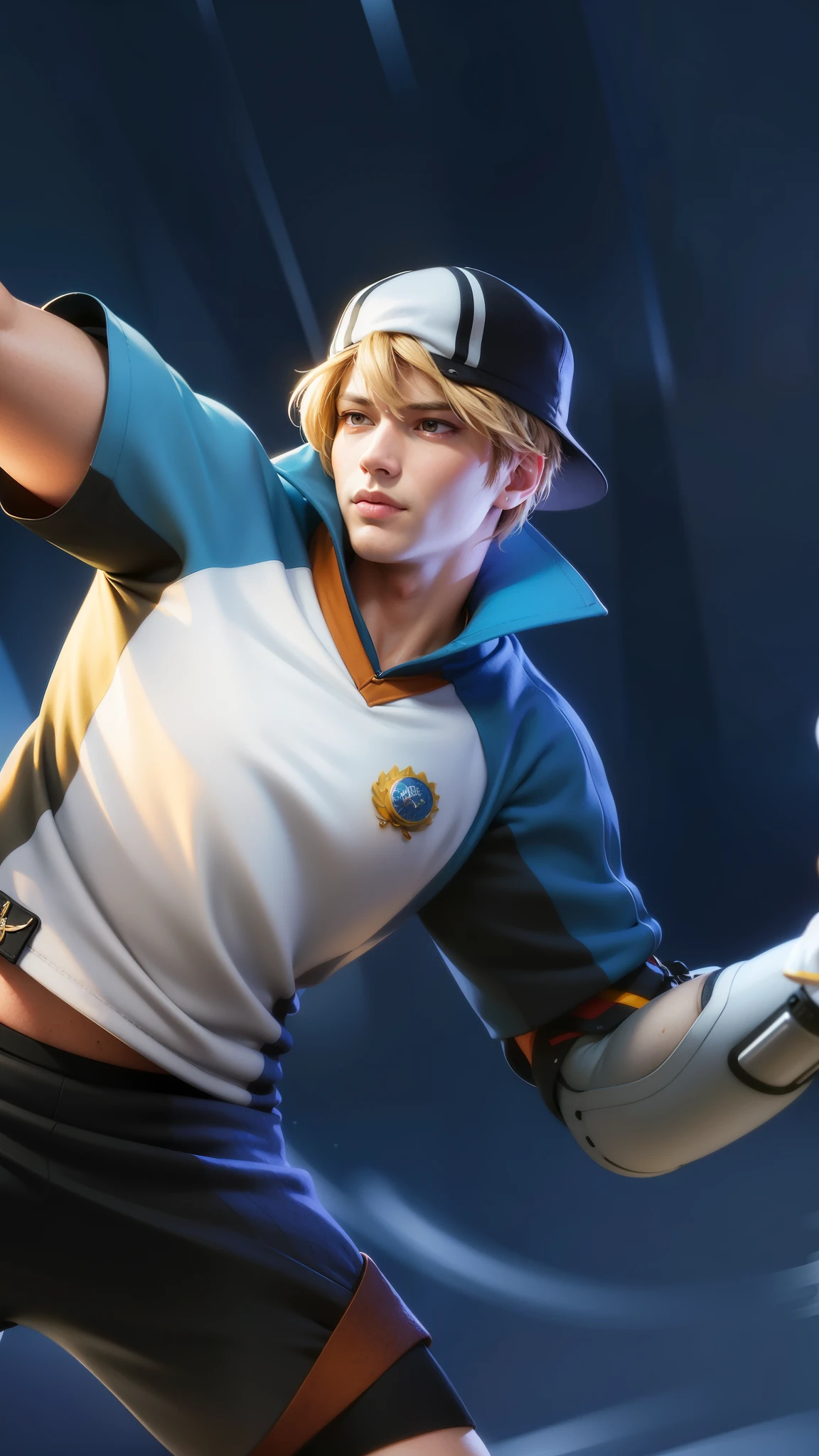 Best quality, masterpiece, detailed skin texture, detailed clothes texture, detailed face, super detail, 8k, intricate detail, 1 boy, The color doesn't change, Muscle guy, 1 guy, there is a man that is playing tennis in the rain