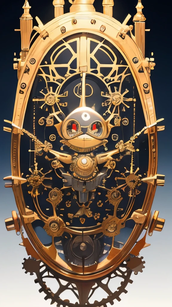 Mechanical Puppet, Cute:
A Mechanical Puppet with a charming, cute design, showcasing ultra-detailed features, from its shiny painted exterior to its intricately designed joints. Its body is adorned with careful mechanical details, each gear or cog meticulously placed and polished to perfection. Its face, featuring large, expressive eyes with realistic, bright pupils, and a charming smile, adds to its endearing appearance. As it moves gracefully, the sun catches its gears and shiny surfaces, casting a delightful, dynamic lighting over its form. The puppet's design is a masterpiece of engineering, a lovely blend of beauty and functionality, leaving