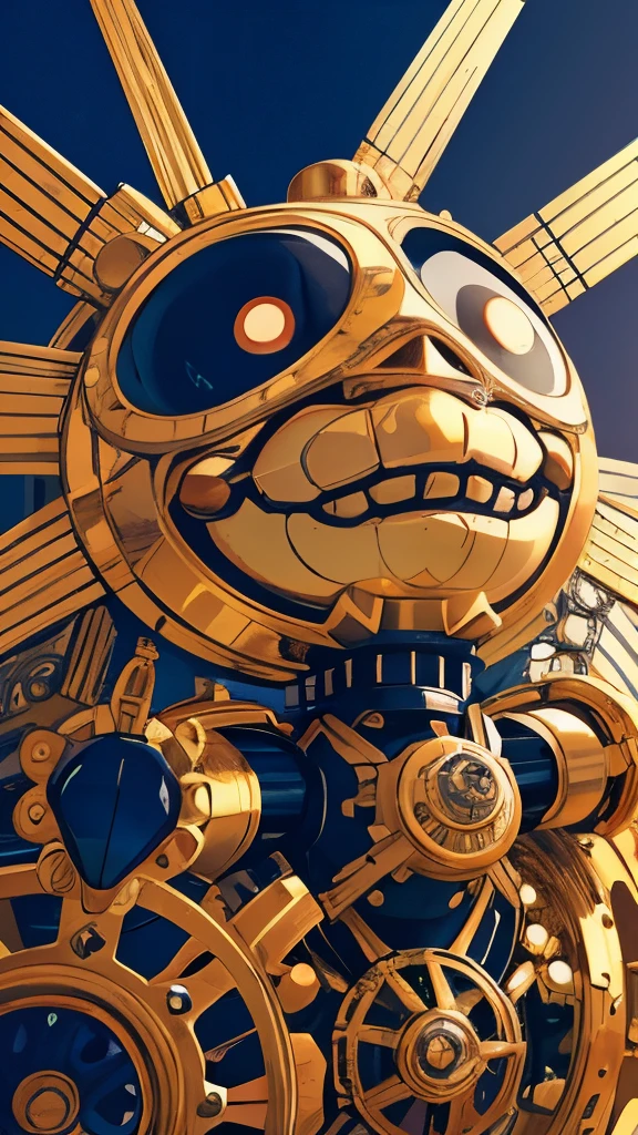 Mechanical Puppet, Cute:
A Mechanical Puppet with a charming, cute design, showcasing ultra-detailed features, from its shiny painted exterior to its intricately designed joints. Its body is adorned with careful mechanical details, each gear or cog meticulously placed and polished to perfection. Its face, featuring large, expressive eyes with realistic, bright pupils, and a charming smile, adds to its endearing appearance. As it moves gracefully, the sun catches its gears and shiny surfaces, casting a delightful, dynamic lighting over its form. The puppet's design is a masterpiece of engineering, a lovely blend of beauty and functionality, leaving