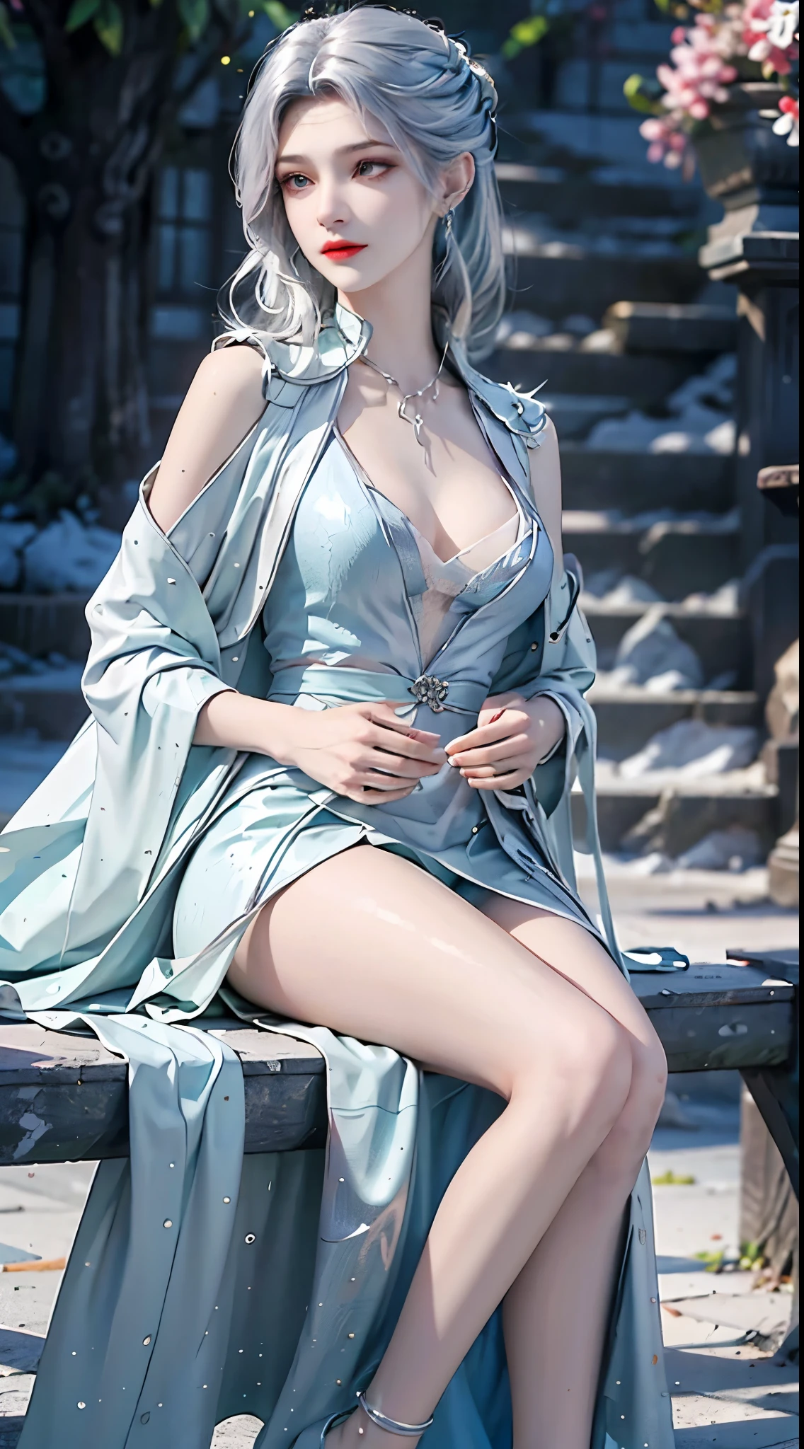guqinghan,hell,chinese clothes,china dress,((Girl lying in bed))、A beautiful and moving woman, in an elegant pose, her full breasts on display.,Visible cleavage,Sexy long legs,Variety of slim and cute beauties, Her long hair cascades down her shoulders like a waterfall。She smiles radiantly,Eyes sparkle,Her skin is flawless。Her curves are highlighted。Sparkle in the light,The colors are soft,Perhaps in shades of light pink or lavender。She lay confidently,One hand on hip,Her posture is both graceful and strong。She wears elegant high heels,Goes well with her outfit。In the warm golden sun。The overall atmosphere of the image is tranquil and uplifting,Emphasizing natural beauty and elegance, Studio Lighting,Bright colors, Sweet maiden, sweet smile, make up,shy,Blush,Parted lips,Heavy breathing,moan,Surrealism,Realism,Movie Lighting,Relief,Sony FE GM,Retina,masterpiece,precise,Anatomically correct,Textured Skin,Super Detail,High Detail,best quality,rich and colorful