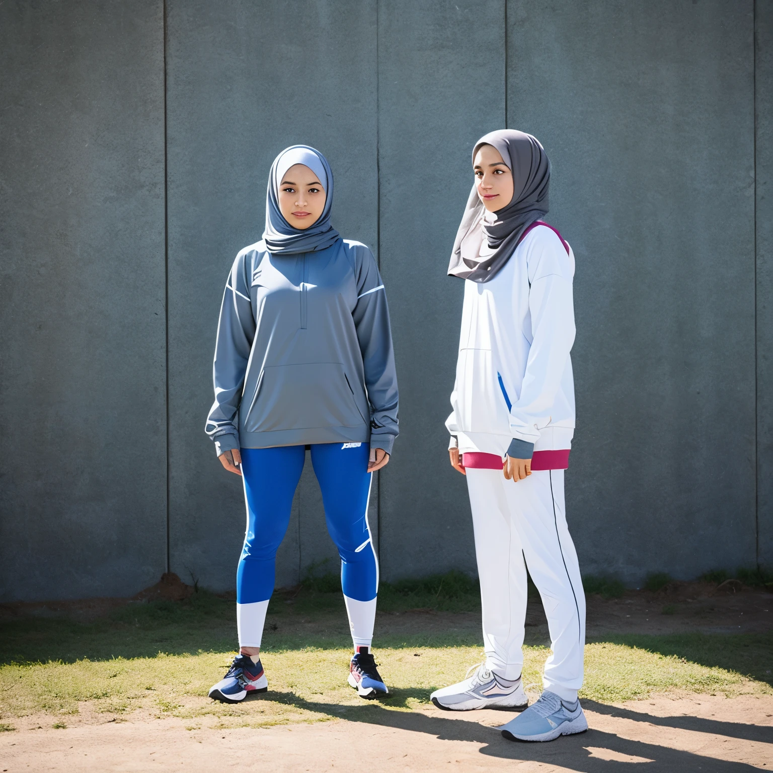 Hijab women standing wearing sportwares