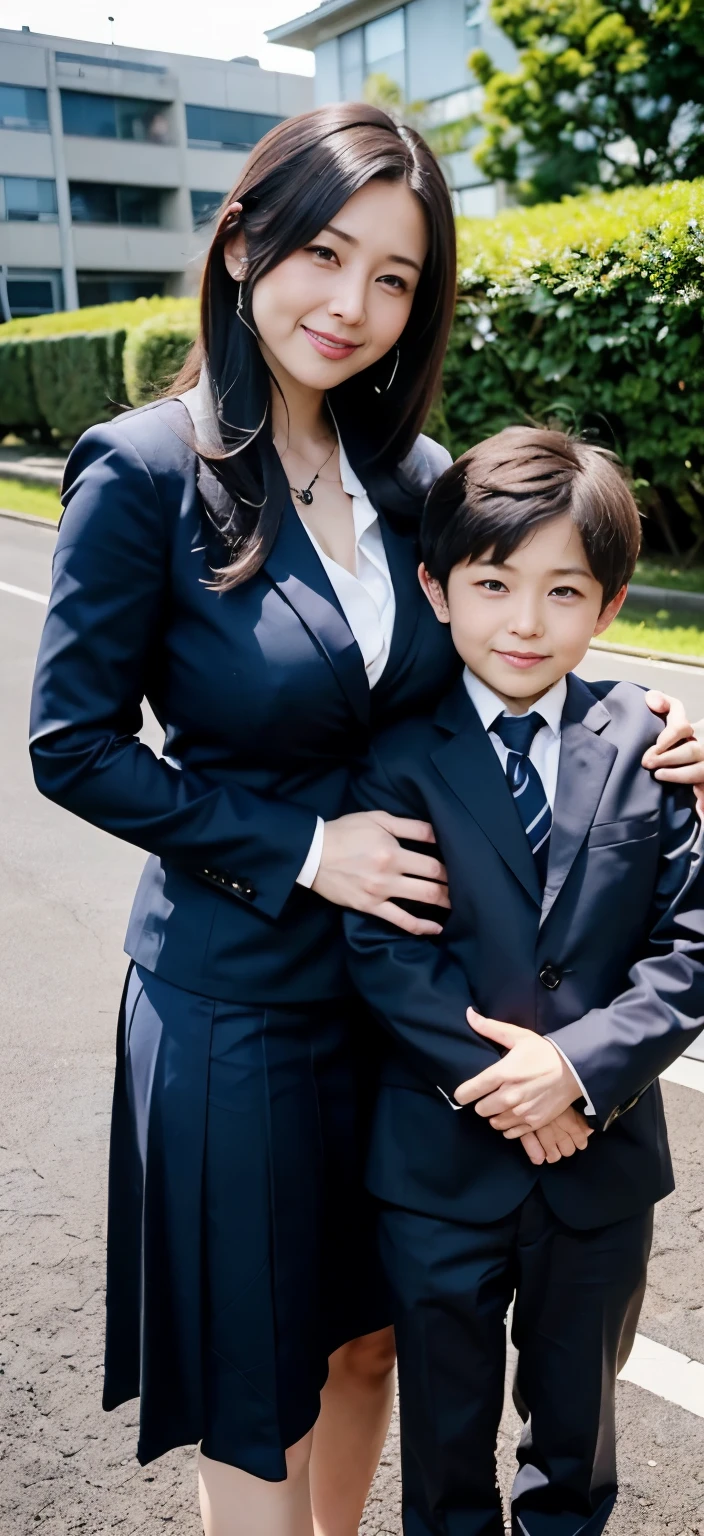 mother and 1 man、2 parents and children(motherとhigh school student息子)Photo of、日本で最も清楚で美しいmother親((A 39-year-old beautiful mature woman whose face is modest and plain, but her body is the most erotic.))and cute son(high school student)、((motherは少し頼りない細顔で美しい))((mother(Smooth long black hair)and son commemorative photo))、豊満な身体のmother、息子はイケメンhigh school student、Huge breasts that are too big and droop a little、Formal wear、RAW development、Realistic、校門の前でmotherand son commemorative photo、motherと息子が腕を組んで、((motherの方が息子より背が高い))、((Only my son wears school uniform))、((motherは卒業式コーデで胸に造花))、((in front of the school gate))