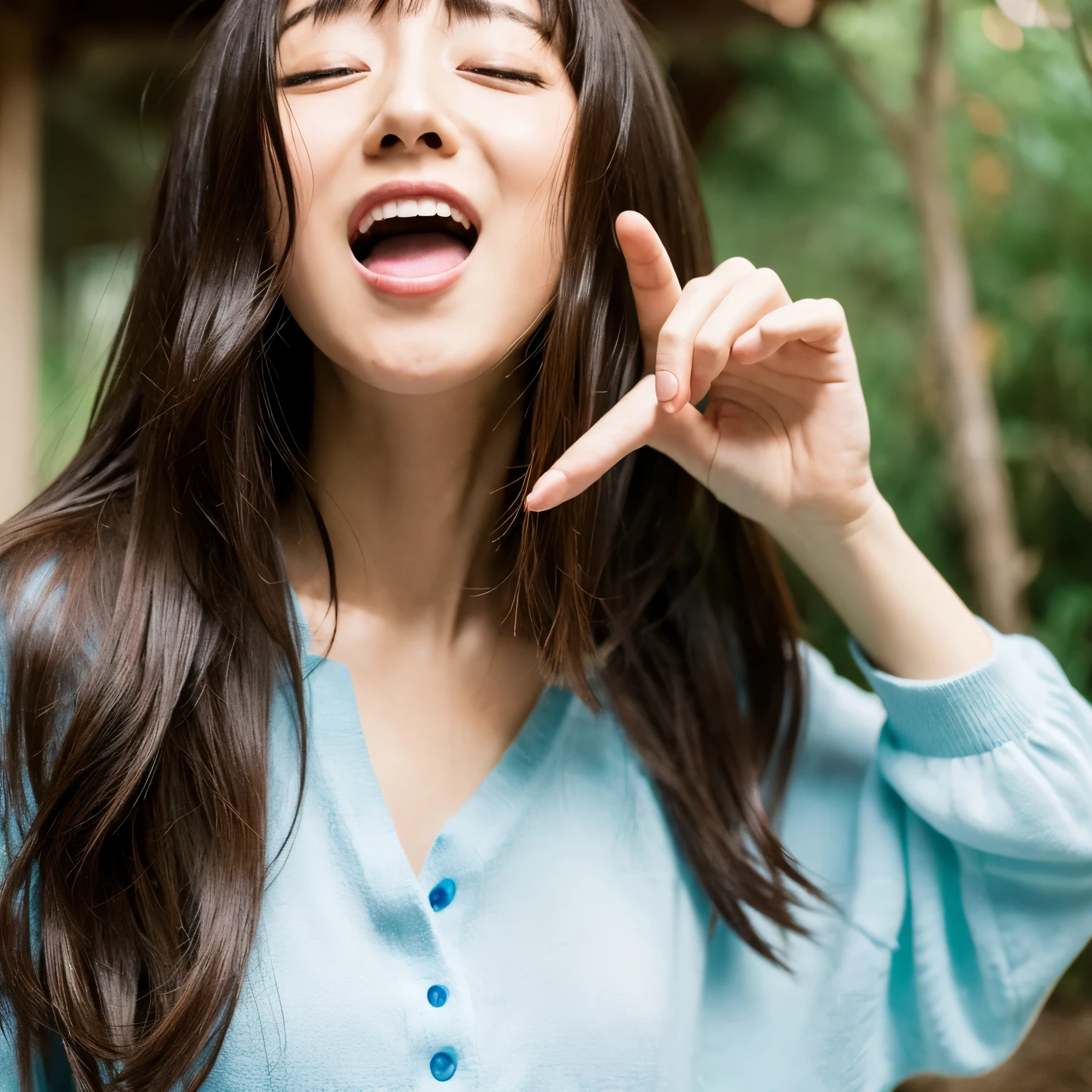 Erika Toda yawns