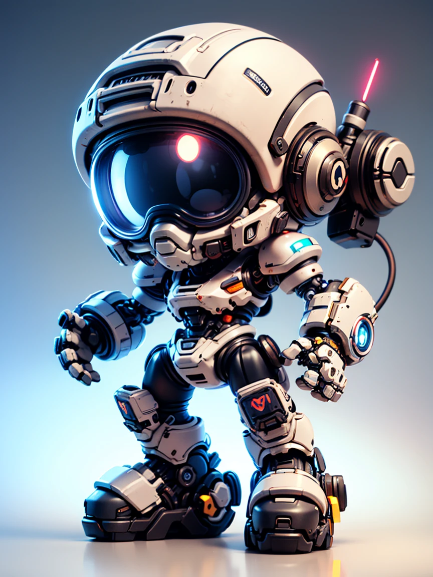 Pixar style, (Blind box toy style:1.2), (full-body shot) , 1 transparent cute mechanical nurse doll, Transparent mecha, Exquisite helmet:1.2, Luminous goggles:1.2, Colorful neon lights, High-tech mechanical parts, Metal body, Detailed mechanical metal design, bright colors, Dynamic glow, Reflective metal surface, bright environment, dynamic poses, Exquisite presence, skill improved, interlocking mechanical gears, Stylish design, motion blur effect, Detailed metal processing, Sci-fi atmosphere, Streamlined aerodynamic shape, Laser scanning pattern, Holographic projection, LED light track, beautiful and unforgettable, Advanced sensors, complex algorithm, Ominous and mysterious atmosphere, electric spark, Shiny chrome plating, Propulsion systems of the future, Clean, White background, (global illumination, Ray tracing, high dynamic range, Unreal rendering,Reasonable design, high detail, masterpiece, best quality, ultra high definition, light)，Chibi，locomotive，3d style