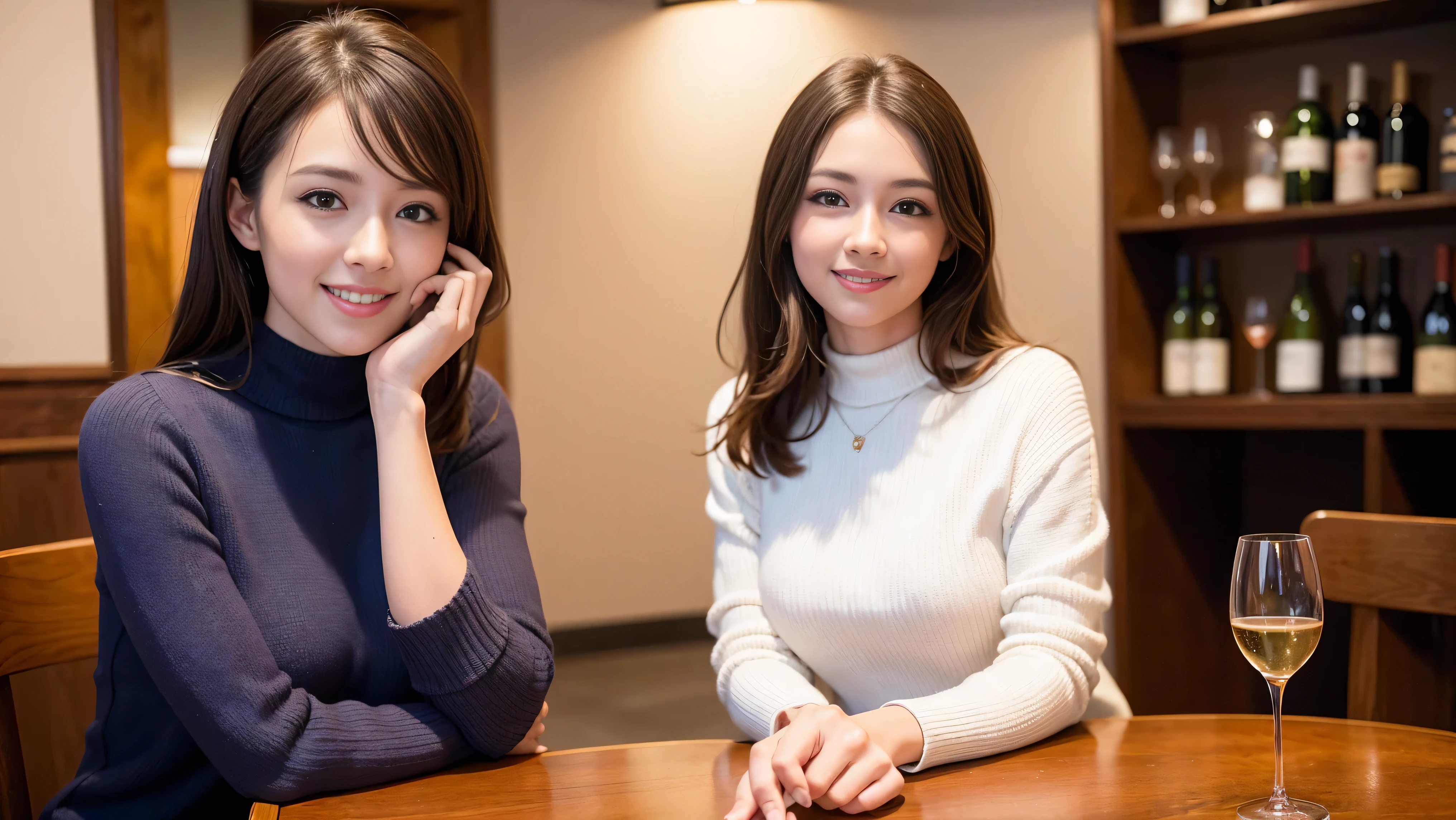 (including 64k, nffsw, highest quality, table top: 1.2), (realistic, photorealistic: 1.37), Spectacular view of the sunset sky and clouds、Amazing mountain views、long sleeve shirt、winter fashion、Columbia、Brazilian、Japanese、Dutch、German、Portuguese、Belgian、Italian、French,Champagne、sparkling wine、 (slimフェイス), (slimボティ), (brown hair), (shortcut), neat beauty、cheeks turn a little red, (42 years old),45 years old, alone, 窓の外には美しく緻密なnight景が広がります., restaurant, wine glassが座っている, nightに, in a prominent place (from the Upper body) nova frog style, actress, model, Upper body, White wine, slim, wine glass, Super Clean night View, wine glass Put in the Middle, Happy smile, (smile: 1.15), beautiful and detailed eyes, Upper body, bust japan up, night, short, short, actress, model, Upper body, White wine, slim, wine glass, Super Clean night View, wine glass Put in the Middle, Happy smile,