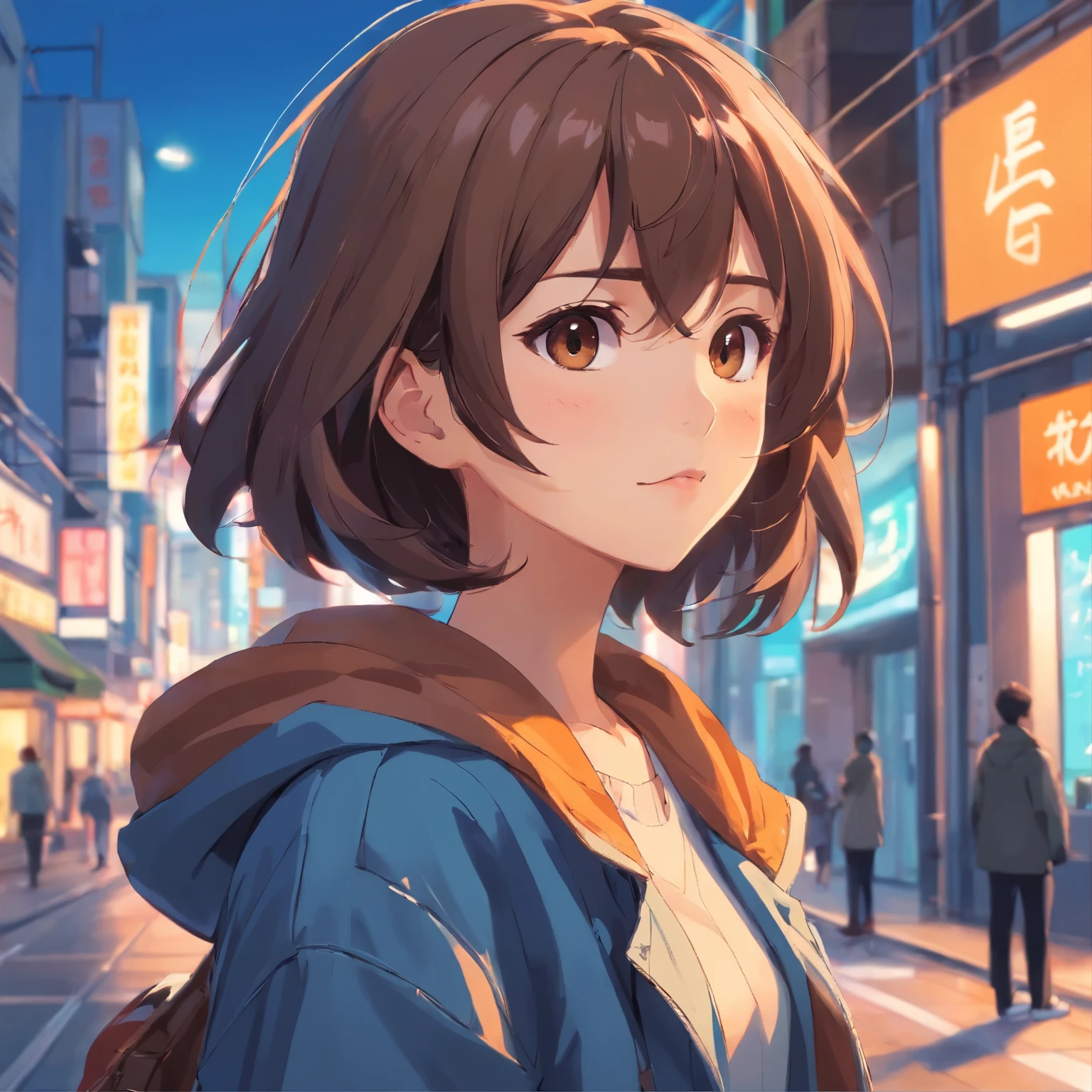 A beautiful and cute girl, wearing jacket, decent look, handsome girl, attitude, beautiful brown eyes, brown hair, cool style, 16y, detailed face, 8k