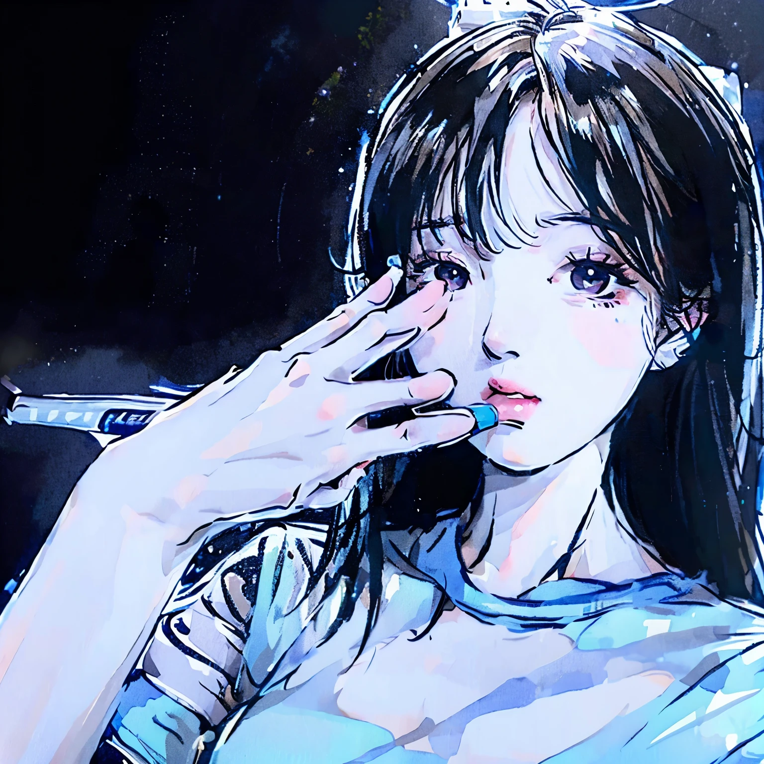 Alice Comprehensive Thirty, Star, Sing, perfect face, beautiful proportions, Microphone mouth to mouth, one person