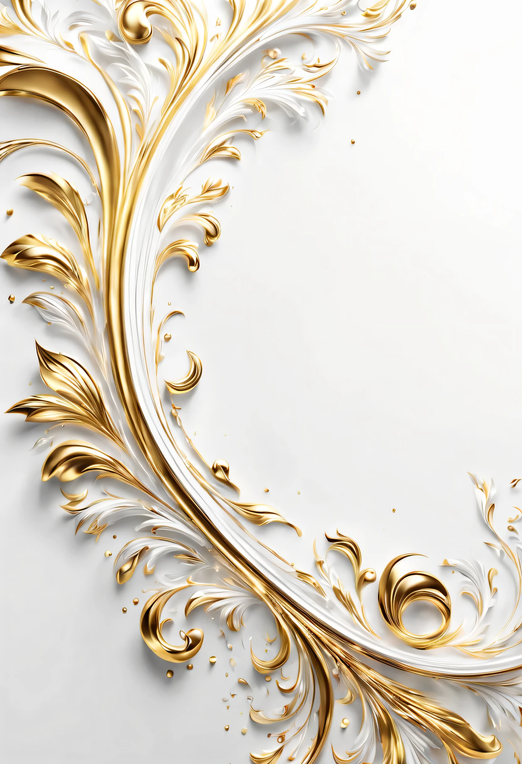 Luxury elegant white background with slight touch of gold give white space in left side to place content hd ultra realistic