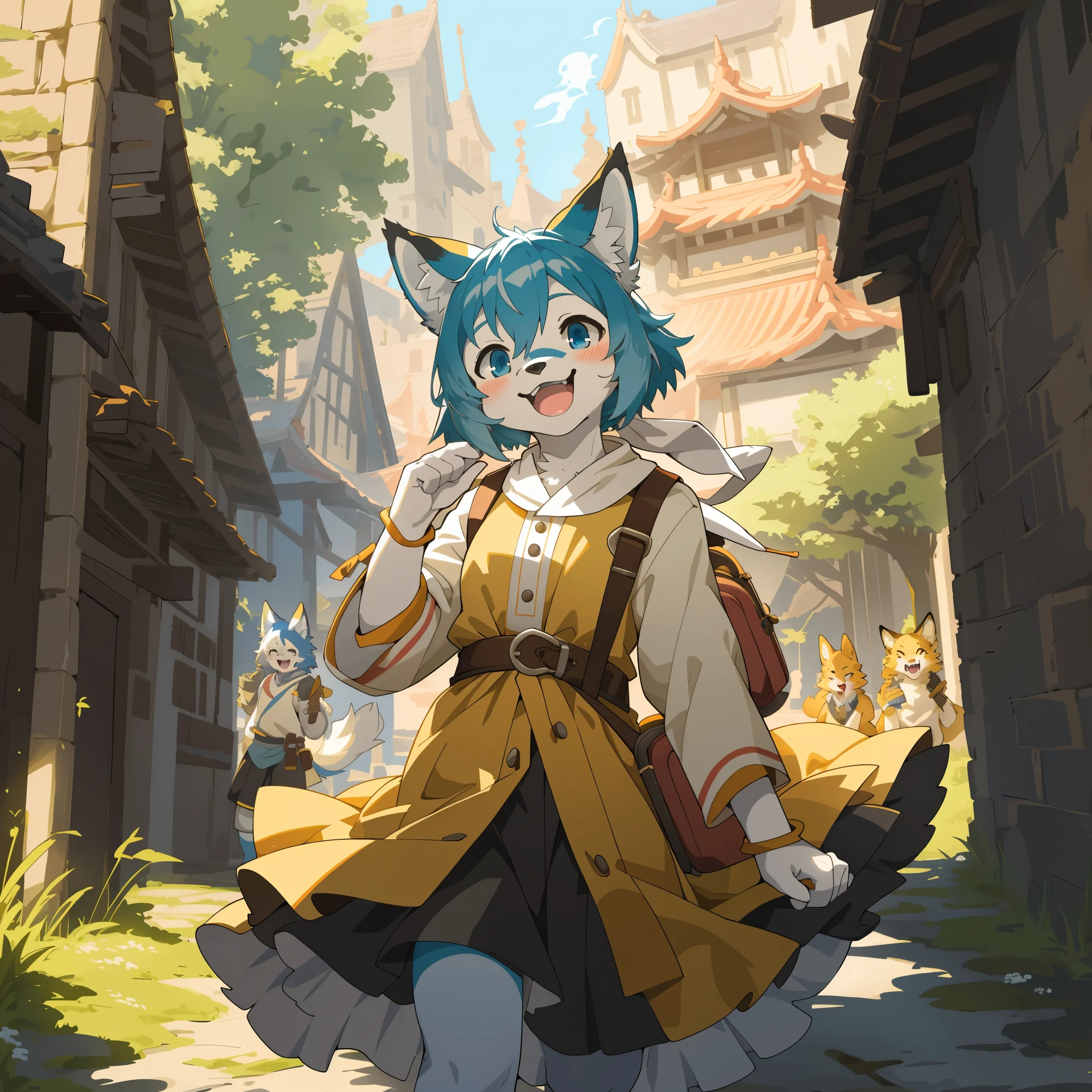 cover page, super high resolution, detailed background, World Heritage Site, 6+boys, 6+girls, Happy, joyful, absurdres(Photos of solo travelers)(kemono, furry anthro)cinematic,