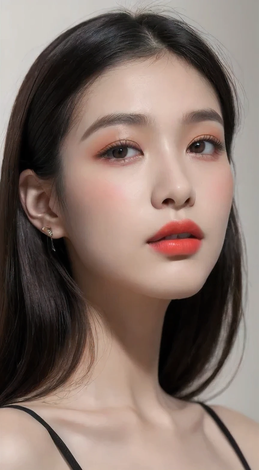 ((Best quality, 8k, Masterpiece :1.3)), Sharp focus :1.2, Chinese artist. Viann Zhang xinyu. ((Viann Zhang xinyu. 24 year's old)) body. thin. slim. captivating. ((face with make-up. dark orange lipstick)) long thin straight black hair long
Strapless Tube Mini Dress)) Also show your ears. In front of the camera. Ear texture. Ear hole details. Realistic. Close-up Shot of Ear. At close range. Shot from the side_ mix4, 20d, solo, photo-realistic:1.37 Highly detail skin,