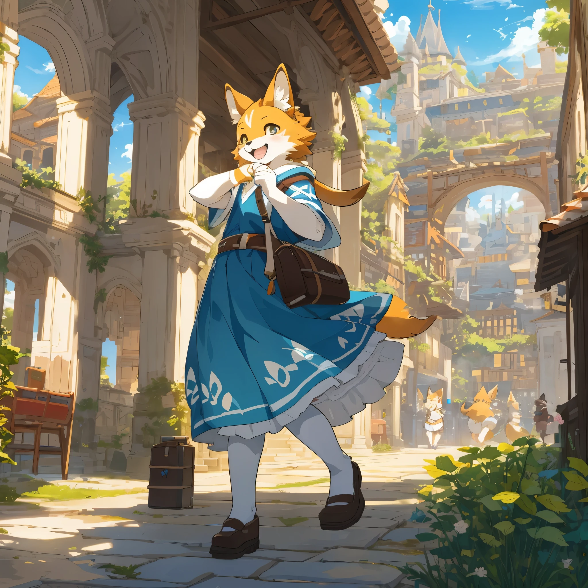 cover page, super high resolution, detailed background, World Heritage Site, 6+boys, 6+girls, Happy, joyful, absurdres(Photos of solo travelers)(kemono, furry anthro)cinematic,