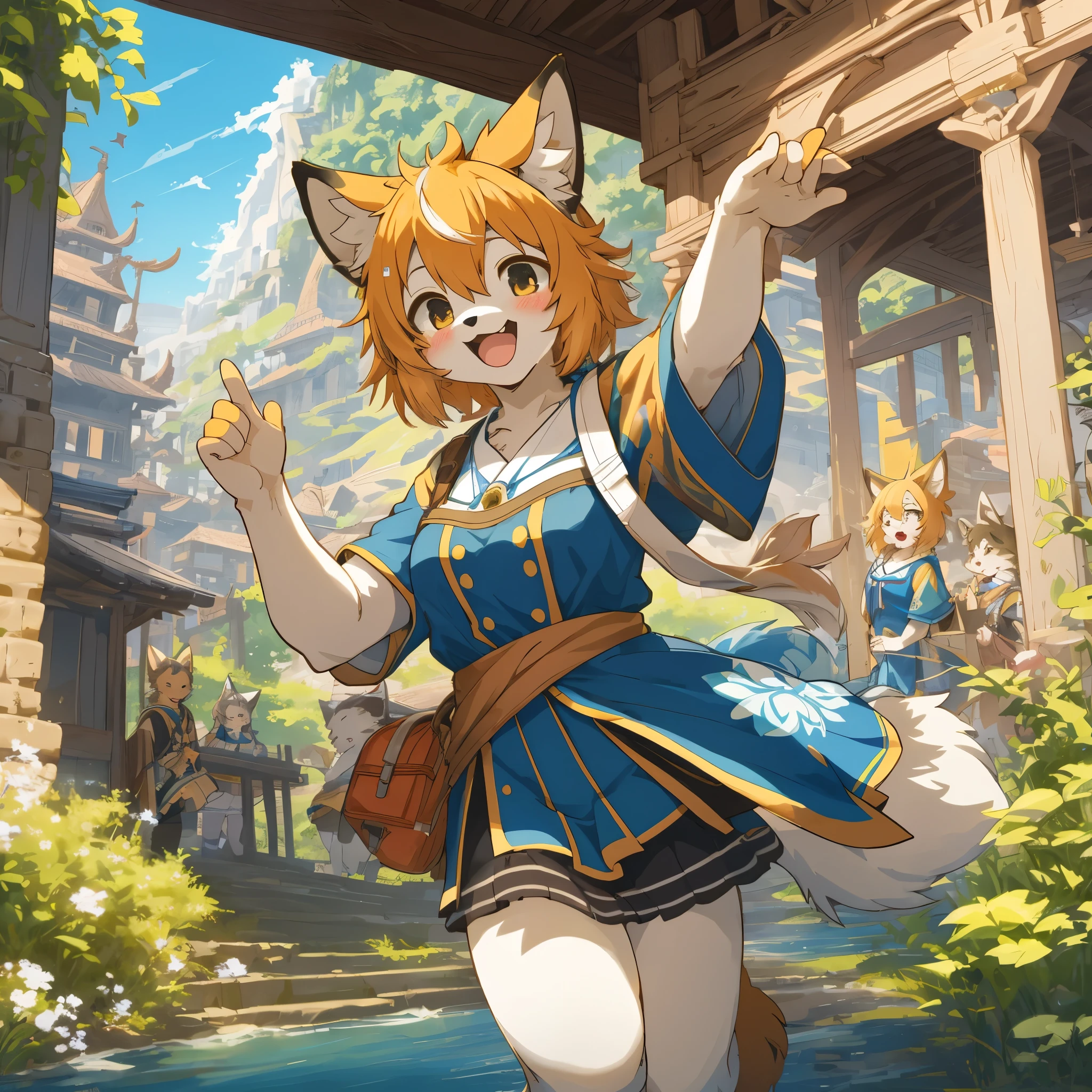 cover page, super high resolution, detailed background, World Heritage Site, 6+boys, 6+girls, Happy, joyful, absurdres(Photos of solo travelers)(kemono, furry anthro)cinematic,