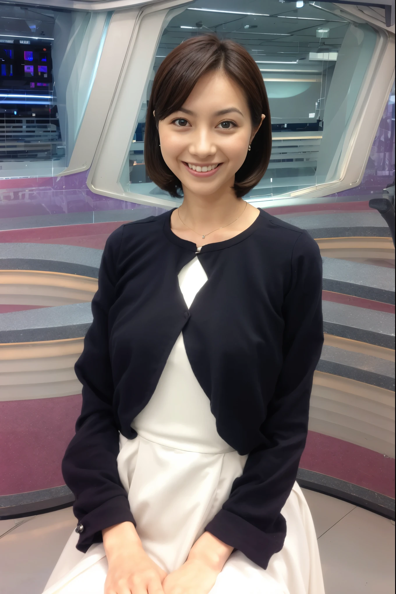 A gorgeous woman in a white onepiece水着, skinny with a healthy, perfect body, defined abs, and gold hair. She is standing in a room with white walls and a white floor., her wet body glistening. Her face is ultra-detailed, with beautiful eyes, lips, and double eyelids. She has a shy smile and trimmed bangs, with black skin and a hint of pubic hair. (best quality, 8k, masterpiece:1.3), frontal and full-body shot, pussy line, front facing and open legs.