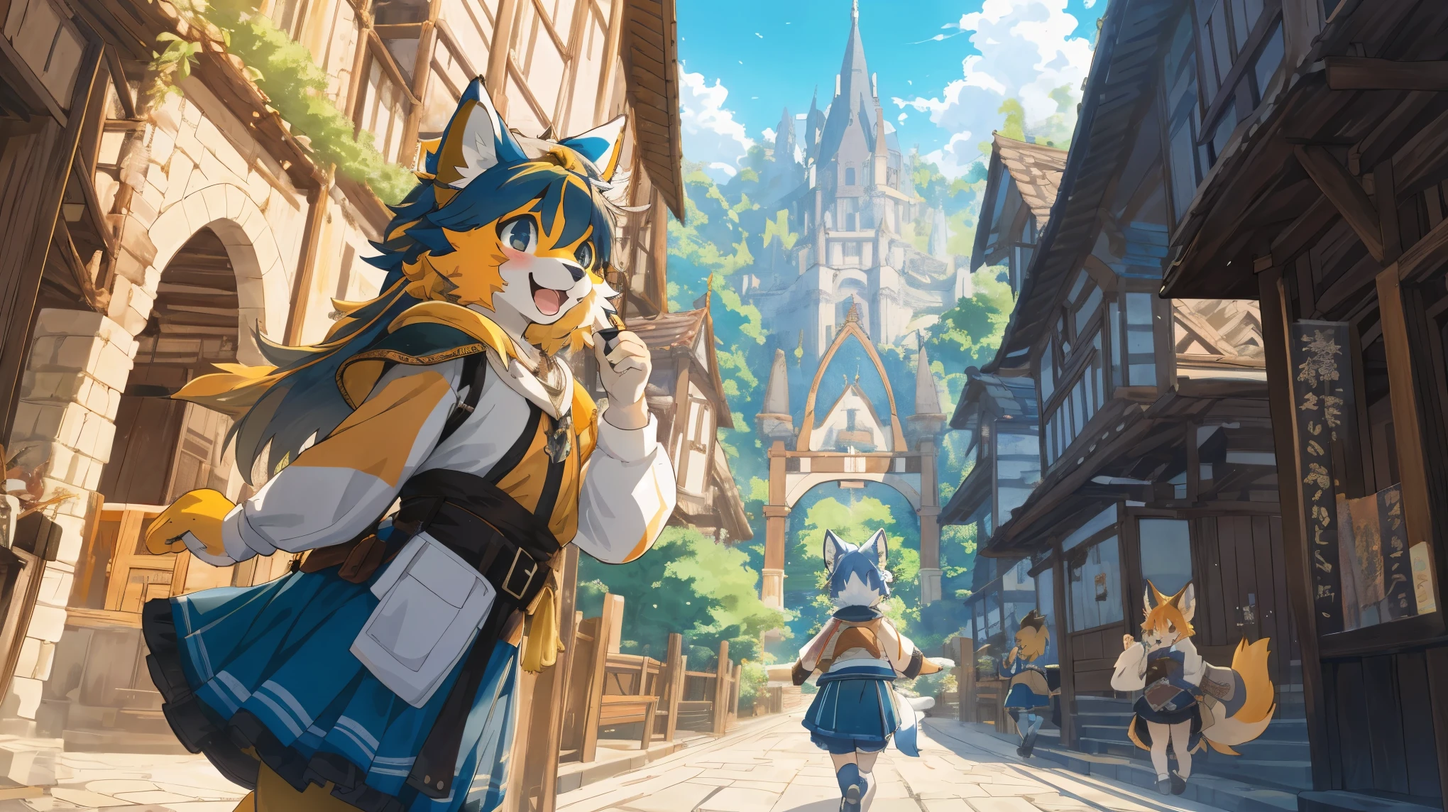 cover page, super high resolution, detailed background, World Heritage Site, 6+boys, 6+girls, Happy, joyful, absurdres(Photos of solo travelers)(kemono, furry anthro)cinematic,